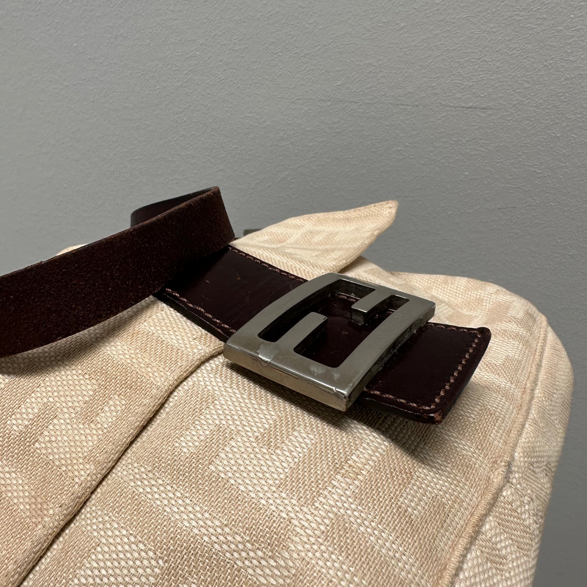 Fendi Cream Baguette Shoulder Bag