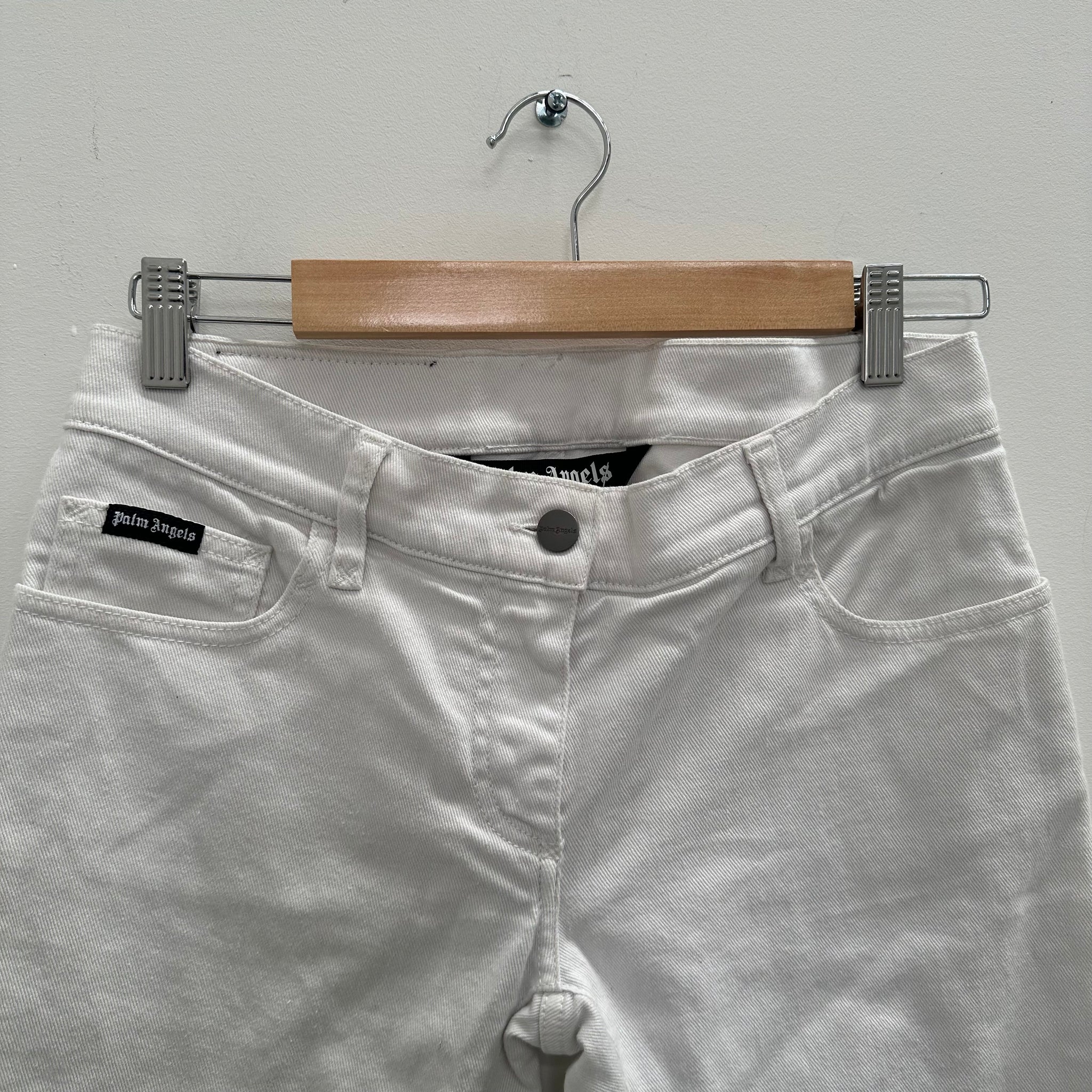 Palm Angels White Back Logo Jeans (Size 27)