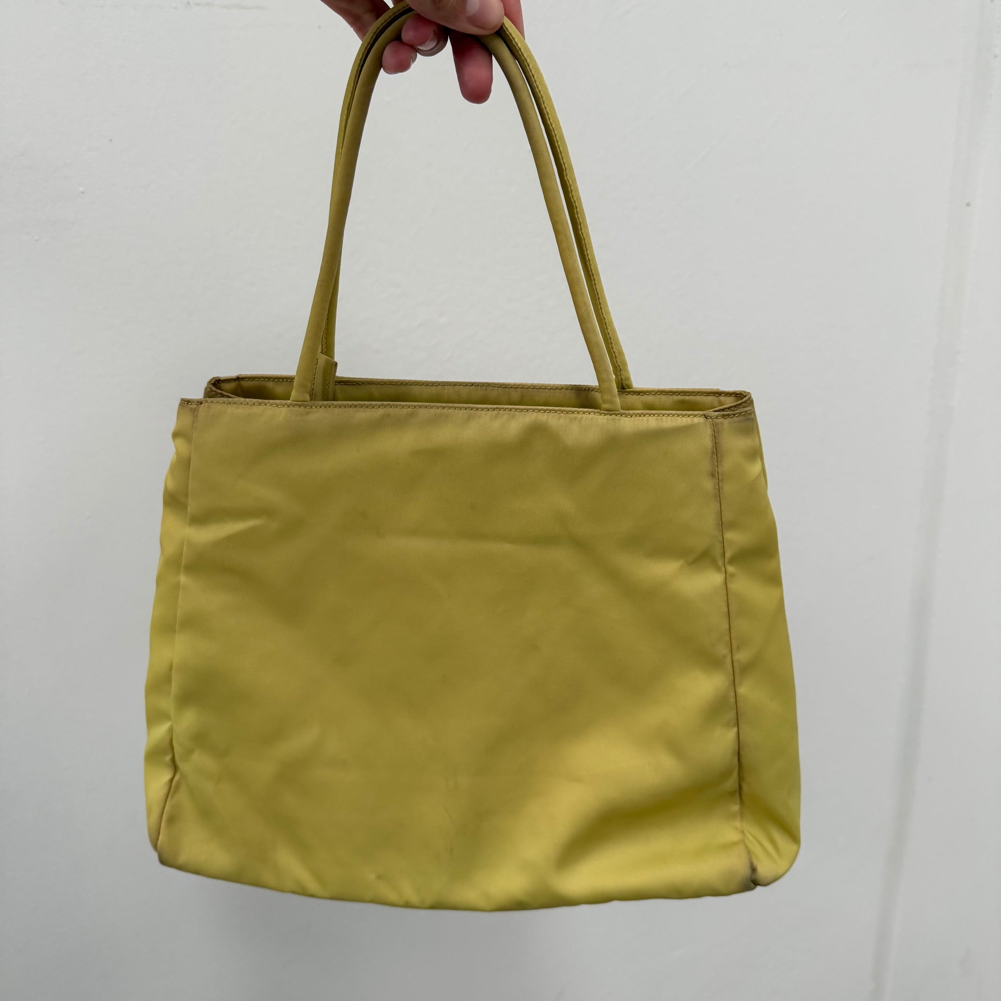 Prada Yellow Nylon Tote Bag
