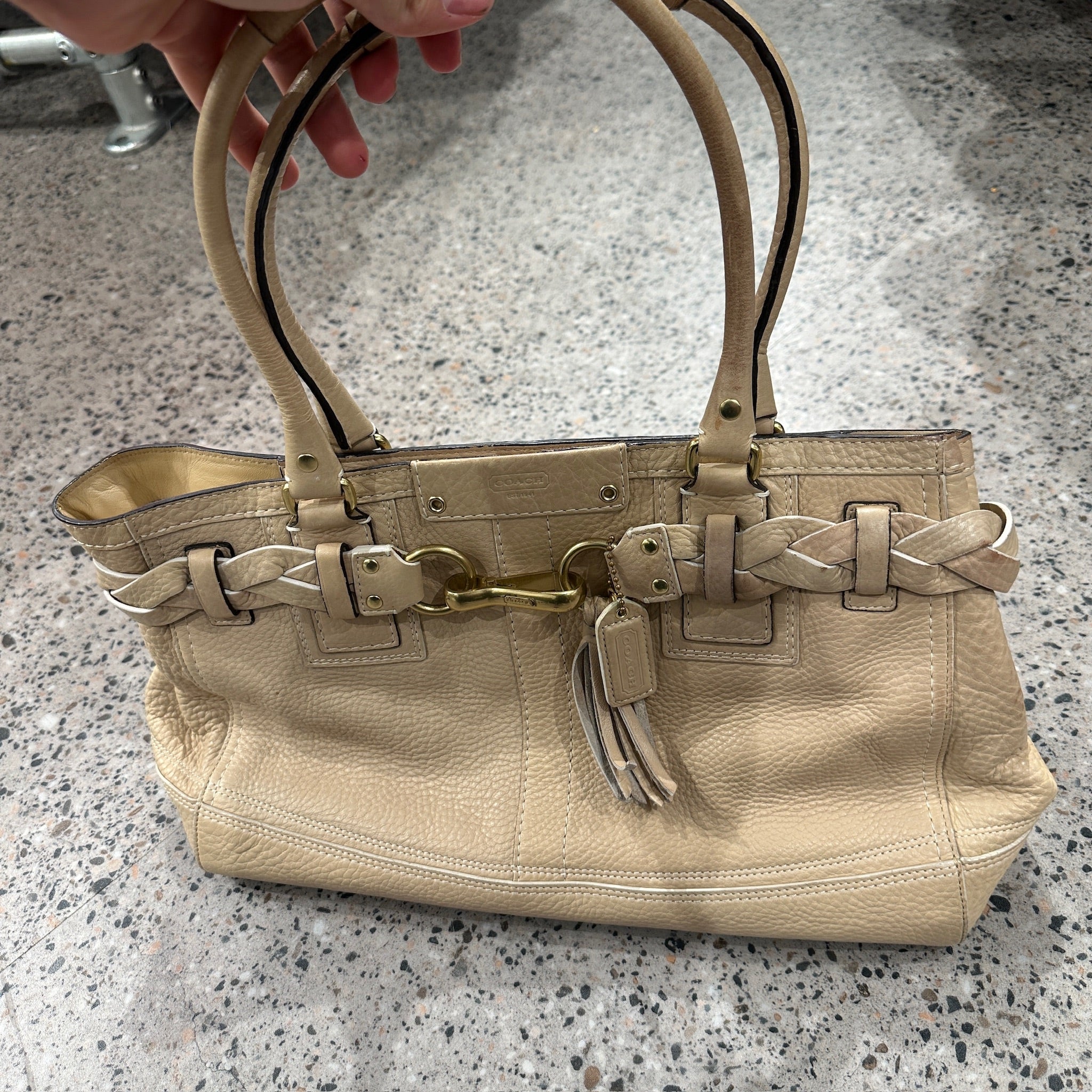 Coach Beige Leather Bag