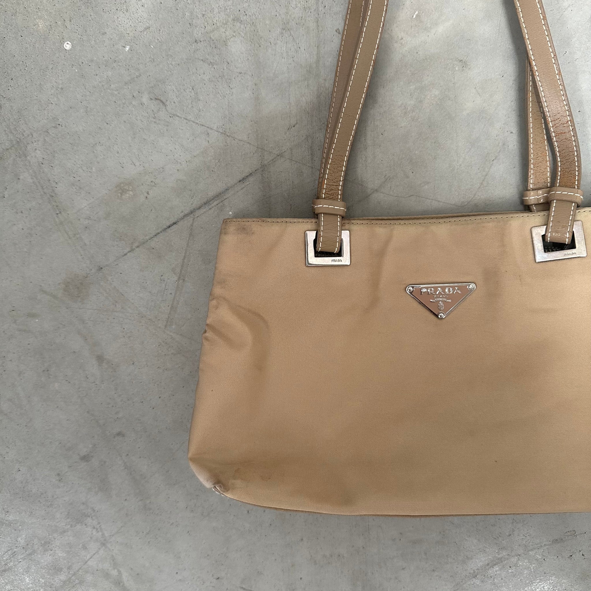 Prada Nylon Beige Hand / Shoulder Bag