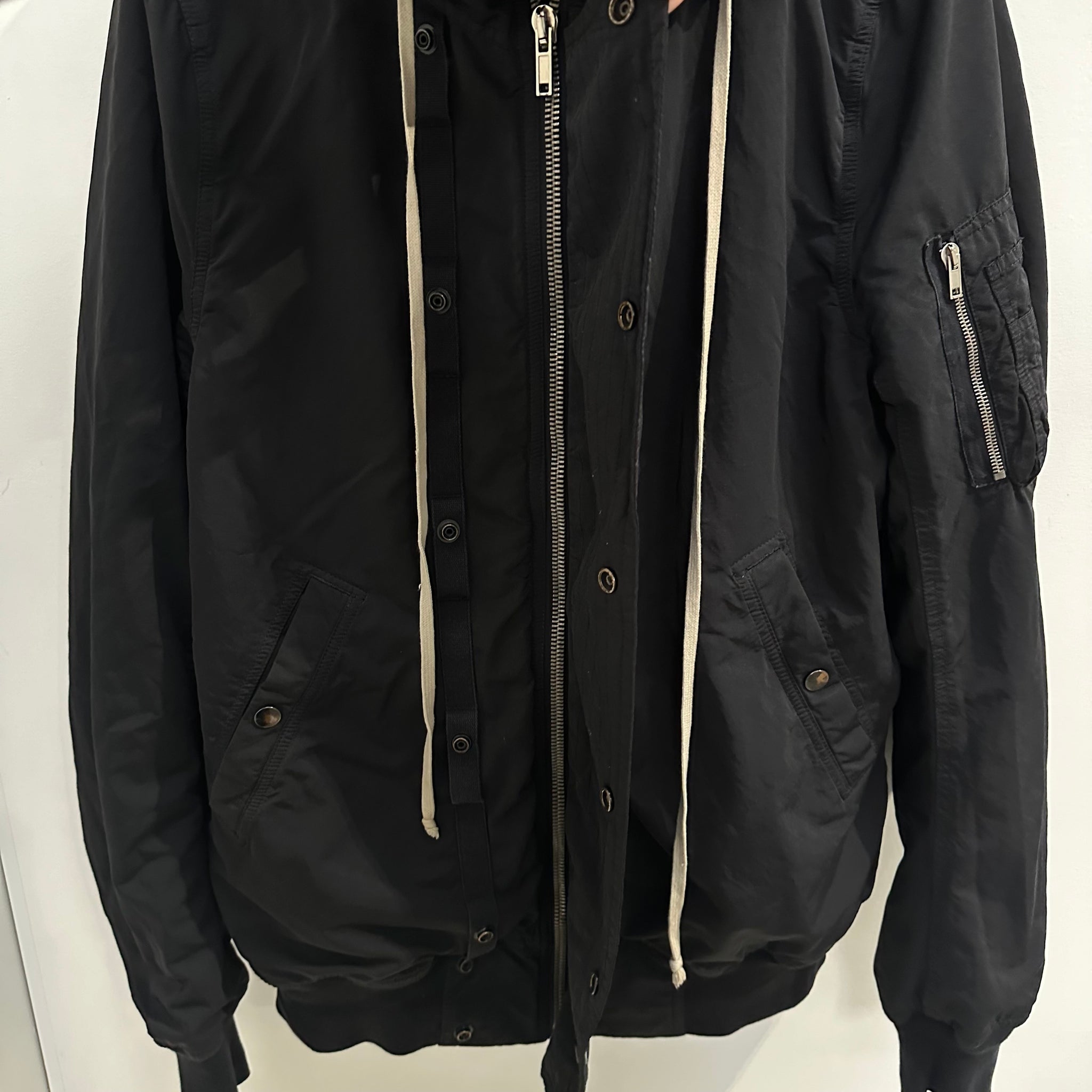Rick Owens DRKSHDW Black Exploder Bomber Jacket (Size L)