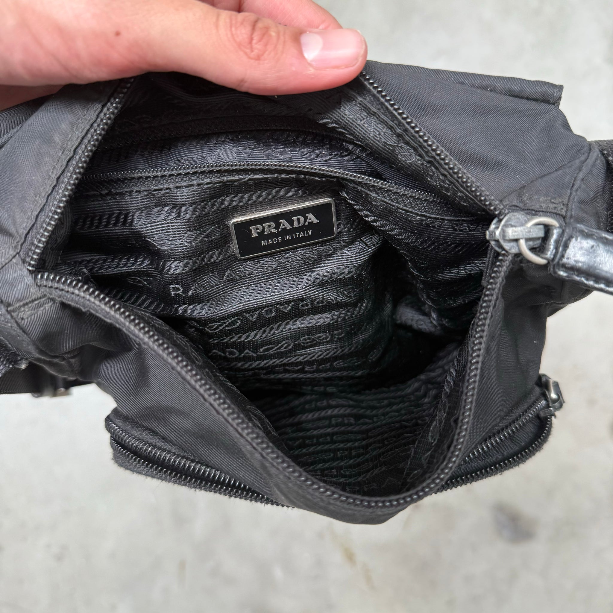 Prada Black Crossbody/Messenger Front Buckle Bag