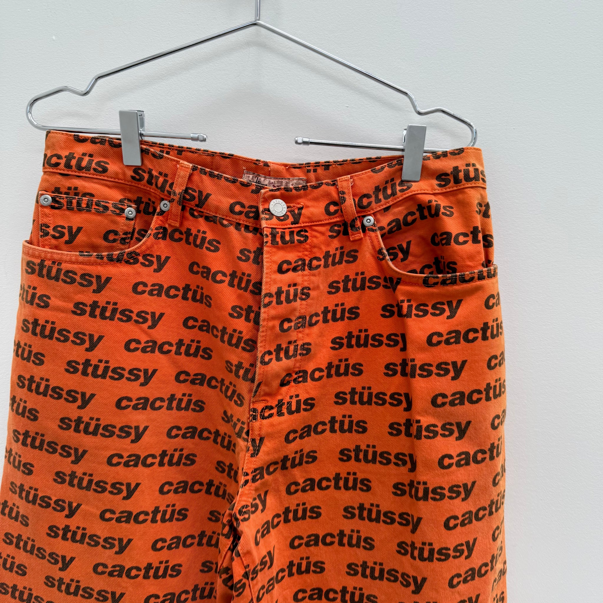 Stussy Cactus Plant Flea Market Big Ol' Jeans Orange (Size W32)