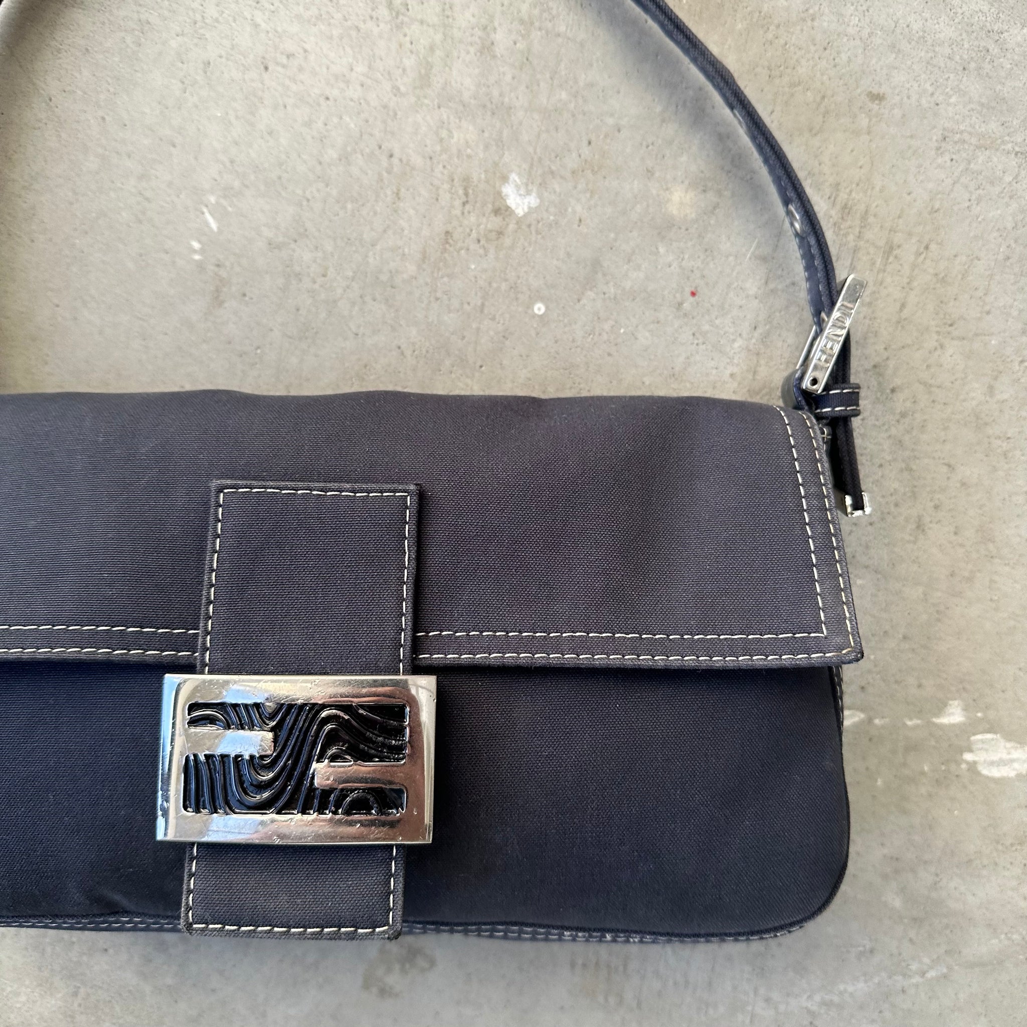 Fendi Denim Blue Baguette Bag
