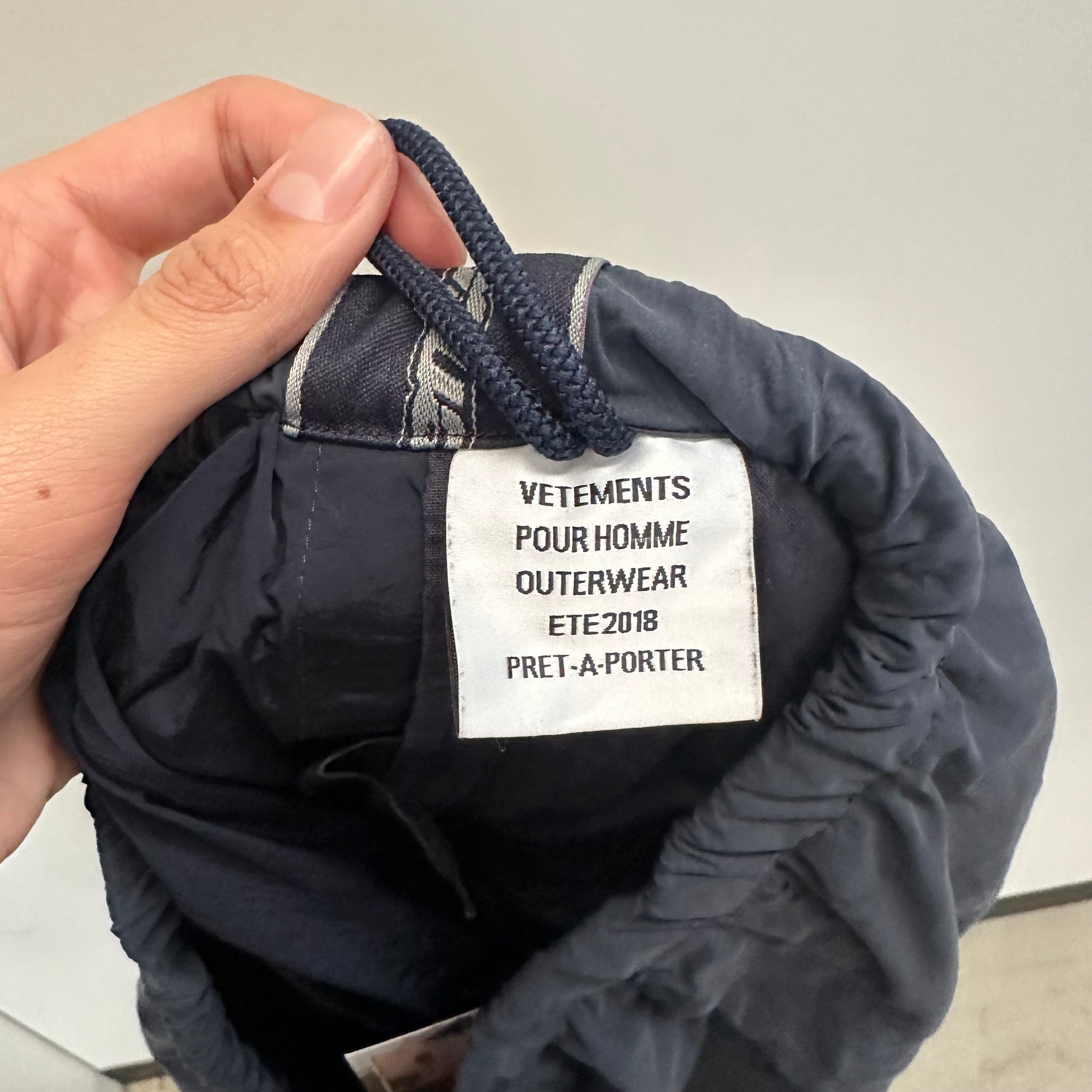 Vetements Navy Side Logo Track Pants (fits XXS-S)