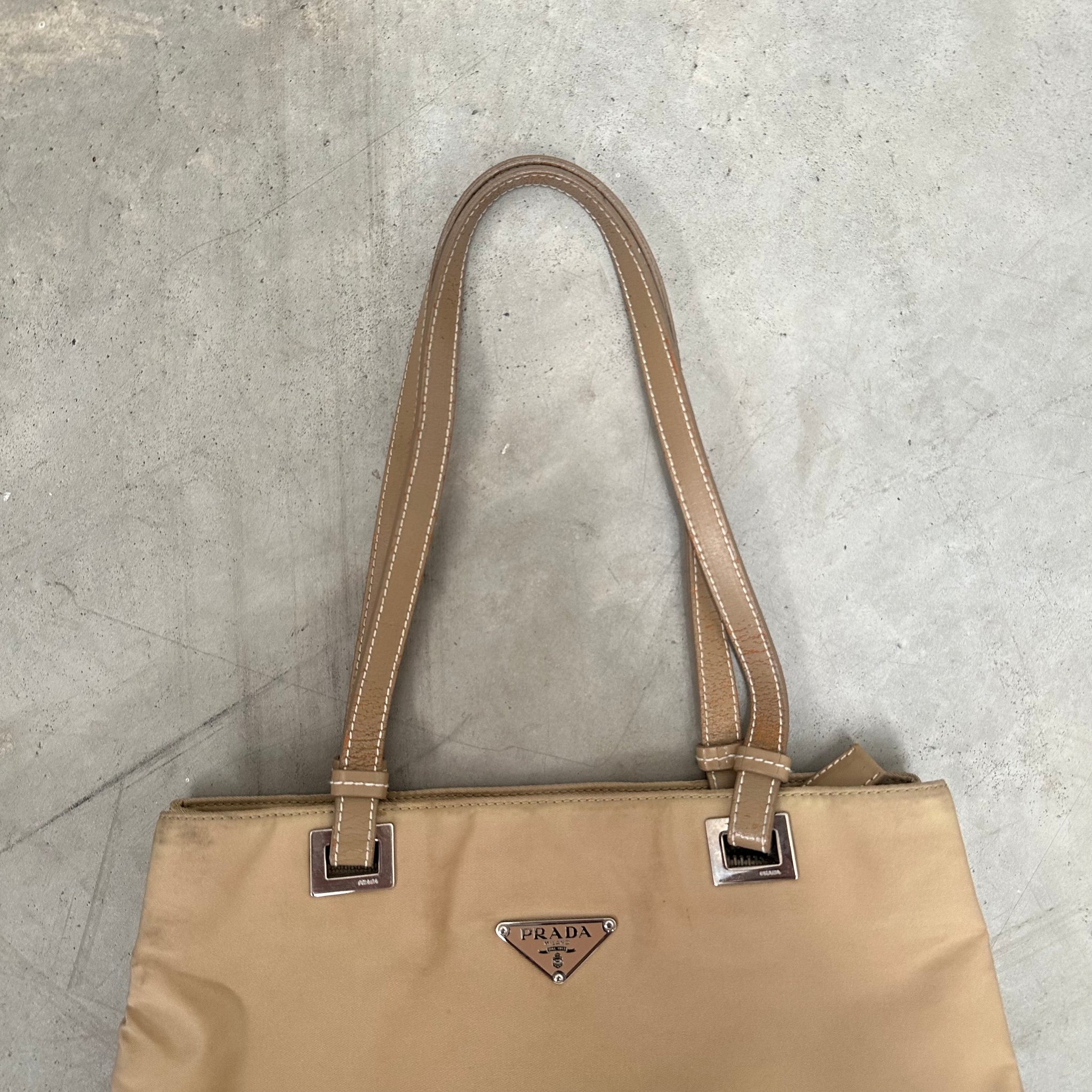 Prada Nylon Beige Hand / Shoulder Bag