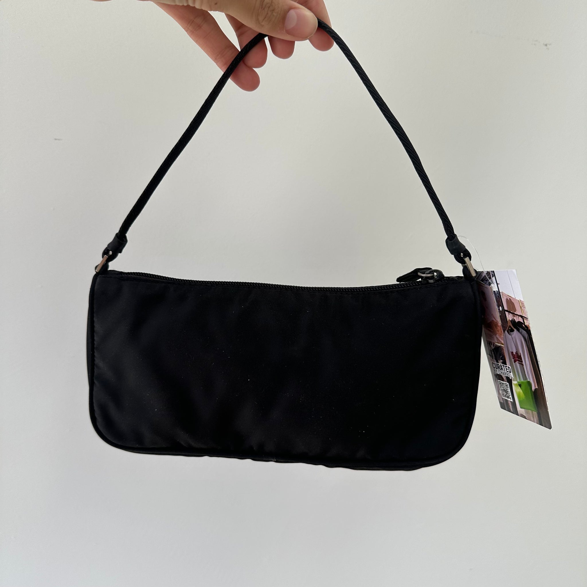 Prada Nylon Black Vintage Hobo Shoulder Pochette Bag