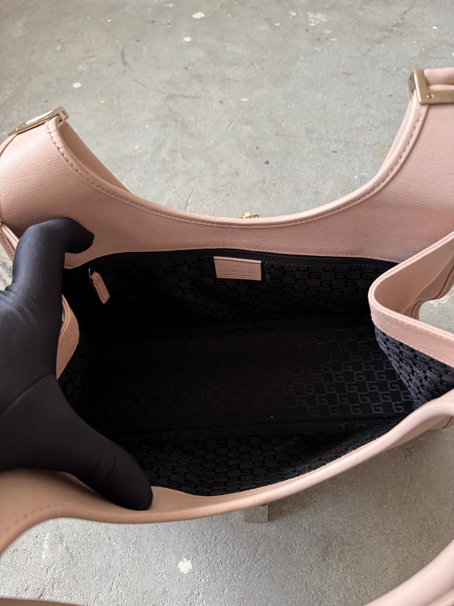 Gucci Jackie Leather Shoulder Bag Pink