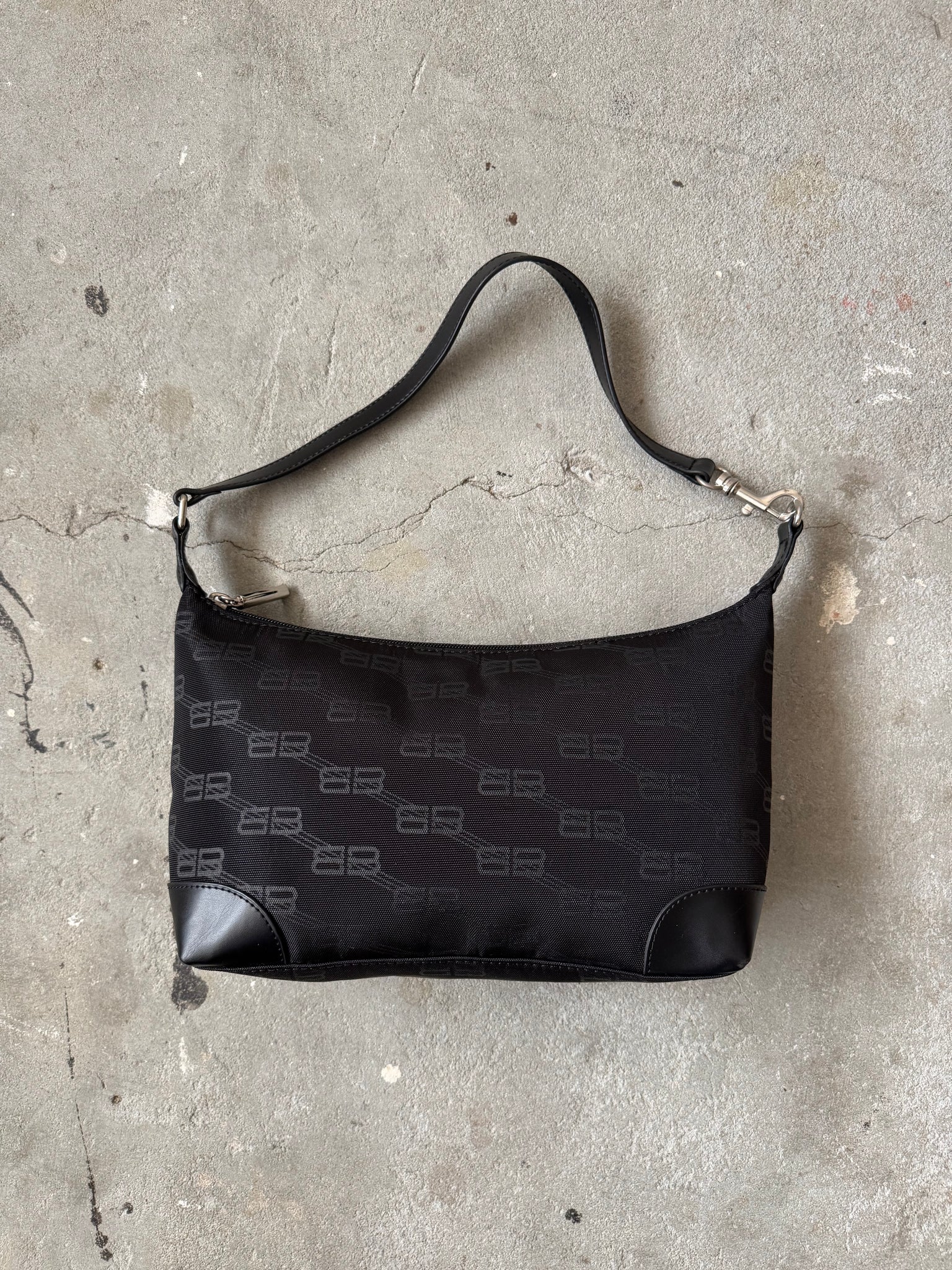Balenciaga BB Print Shoulder Bag Black
