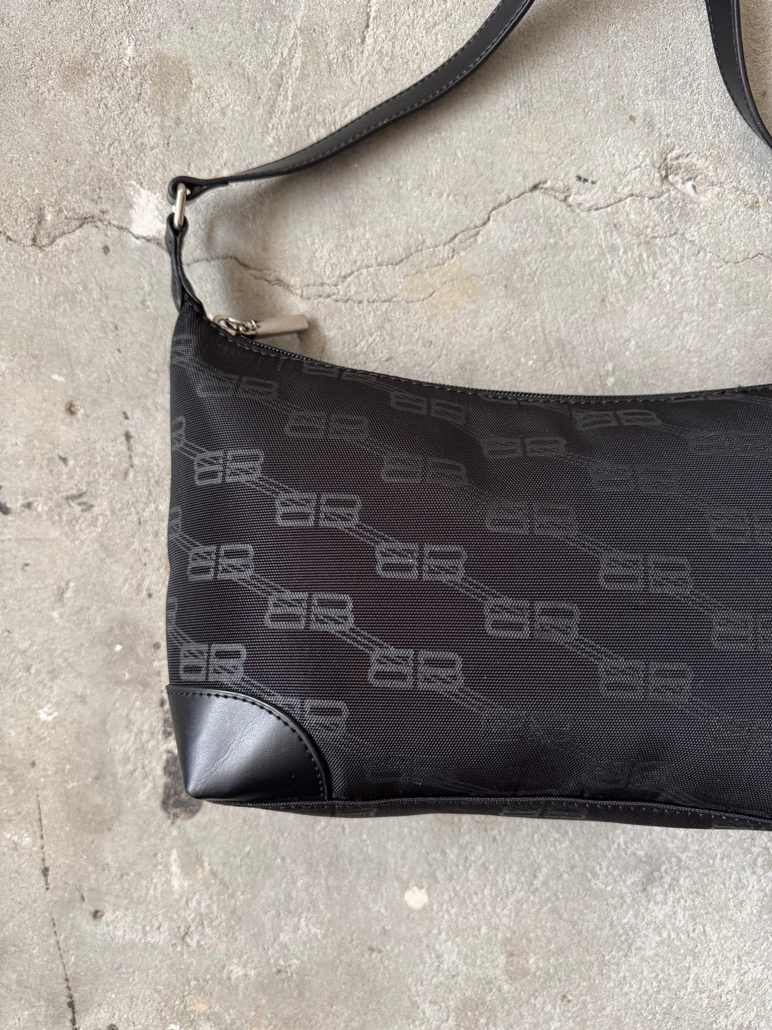 Balenciaga BB Print Shoulder Bag Black