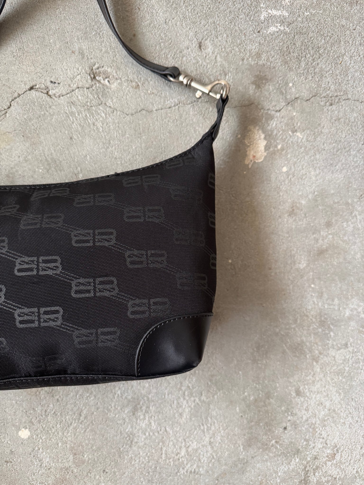 Balenciaga BB Print Shoulder Bag Black