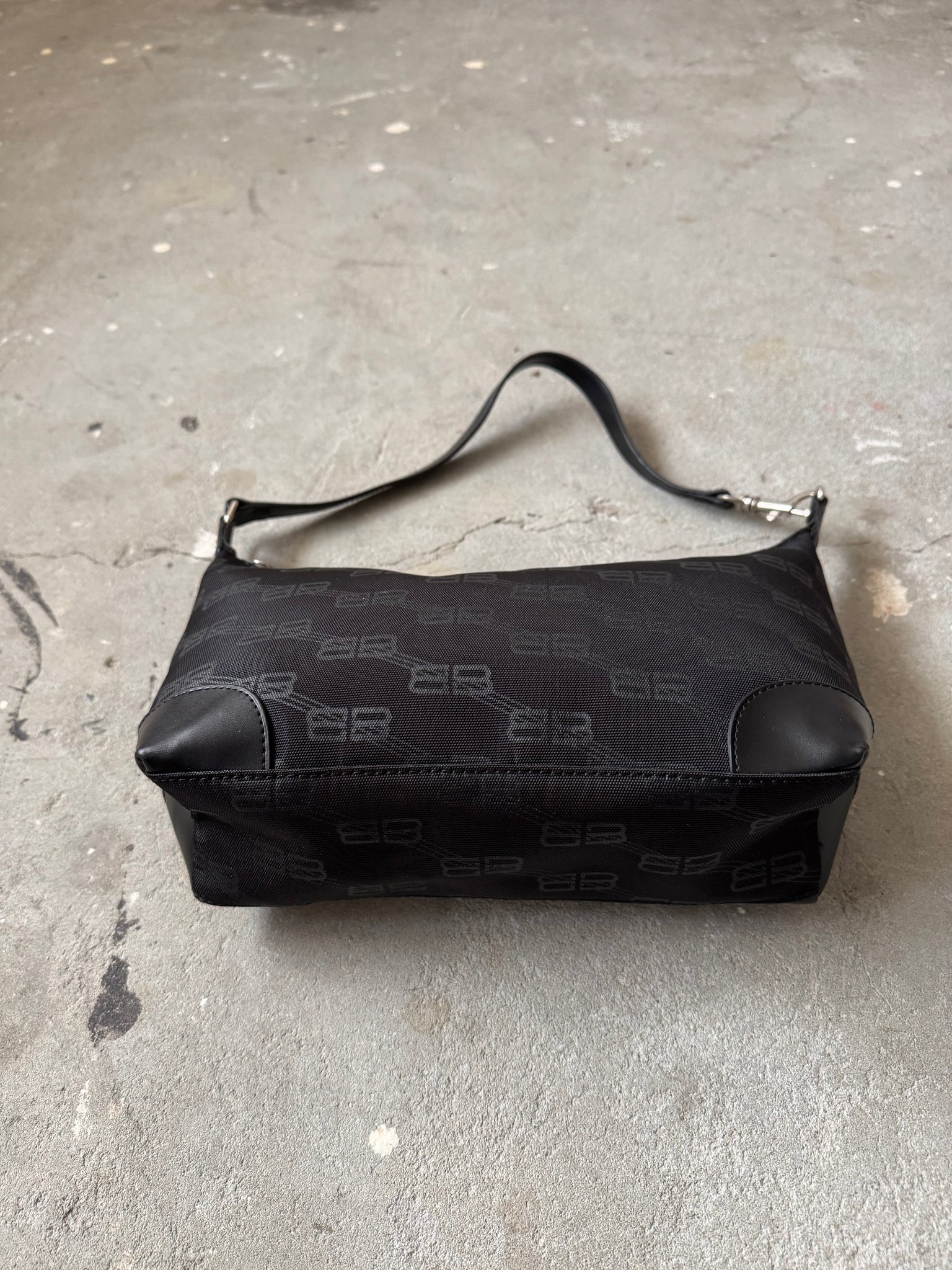 Balenciaga BB Print Shoulder Bag Black