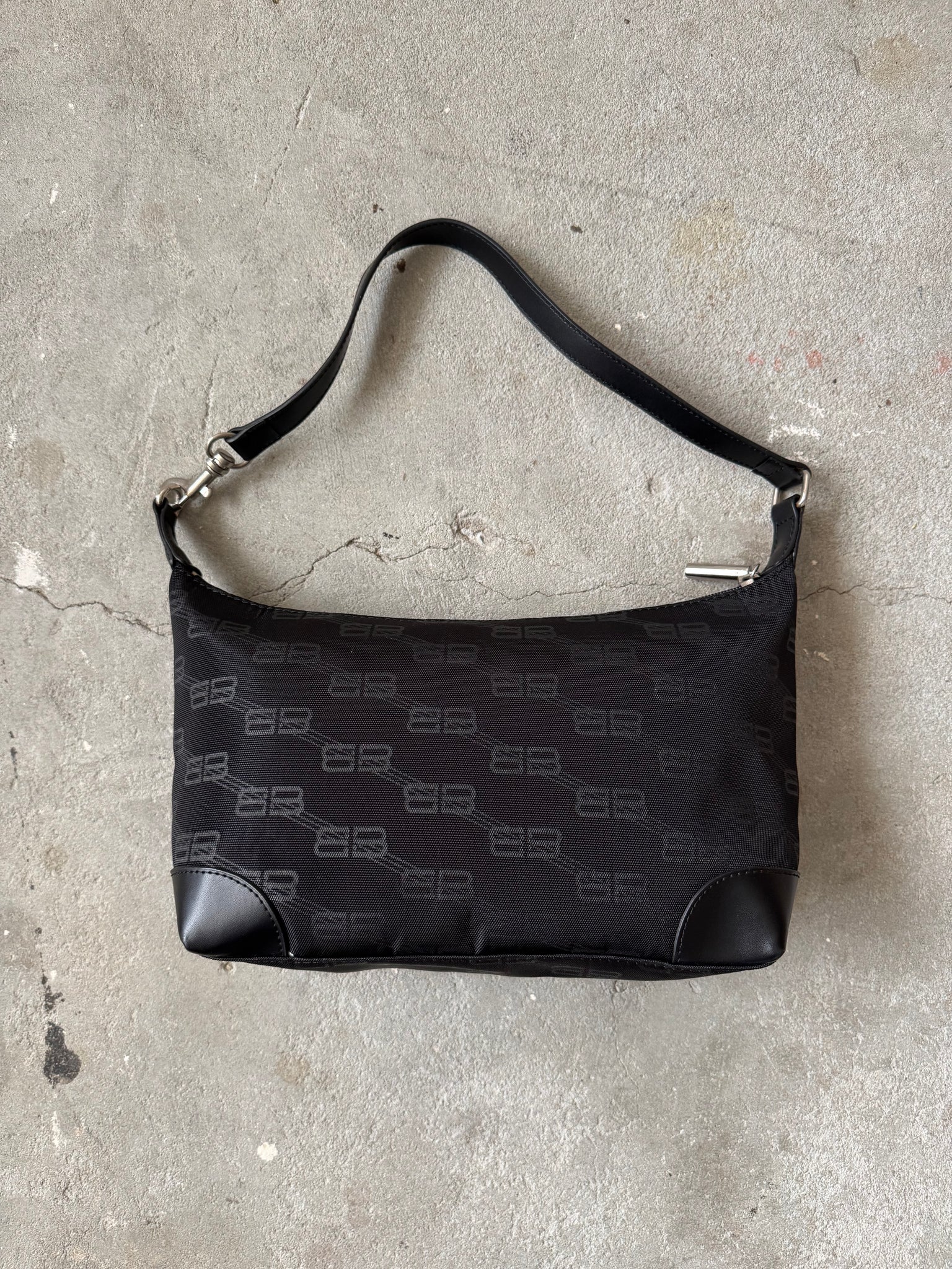 Balenciaga BB Print Shoulder Bag Black