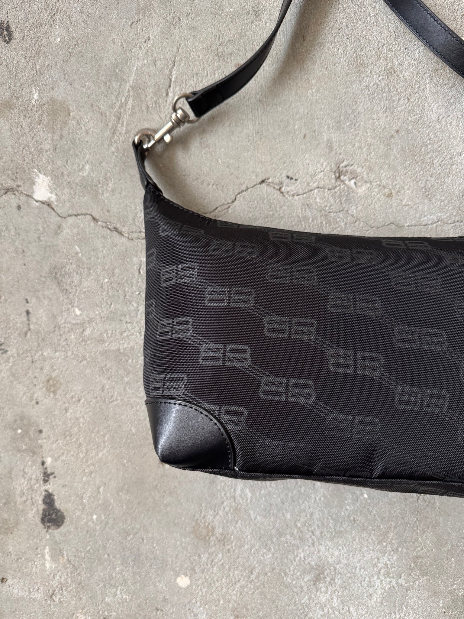 Balenciaga BB Print Shoulder Bag Black