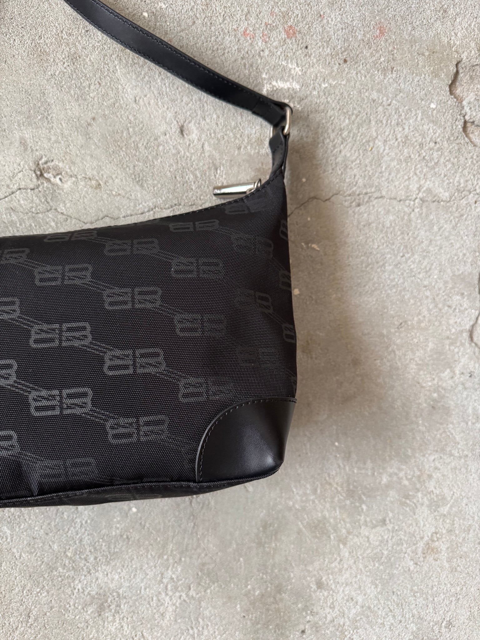 Balenciaga BB Print Shoulder Bag Black