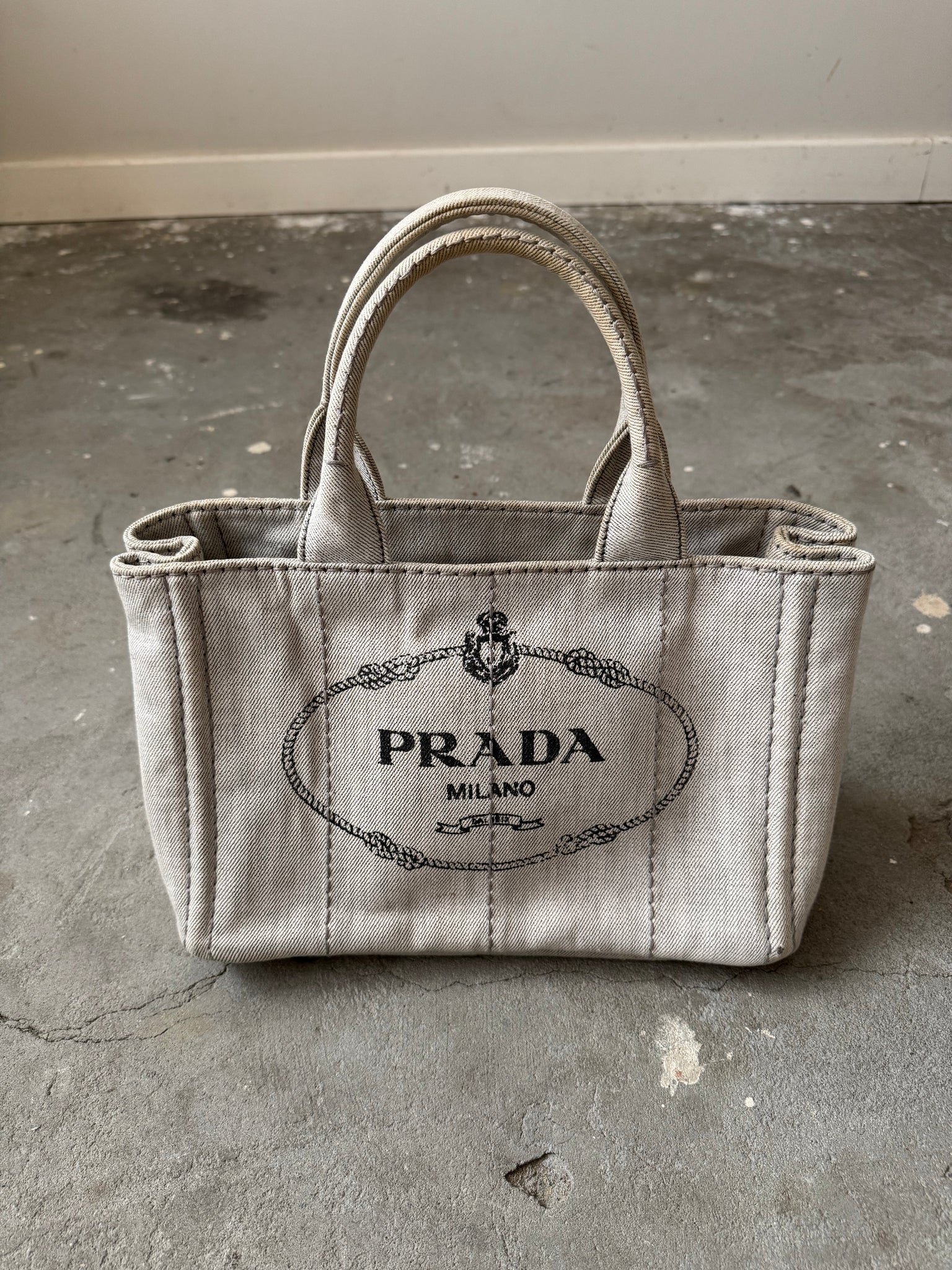 Prada Canapa Tote Bag Grey