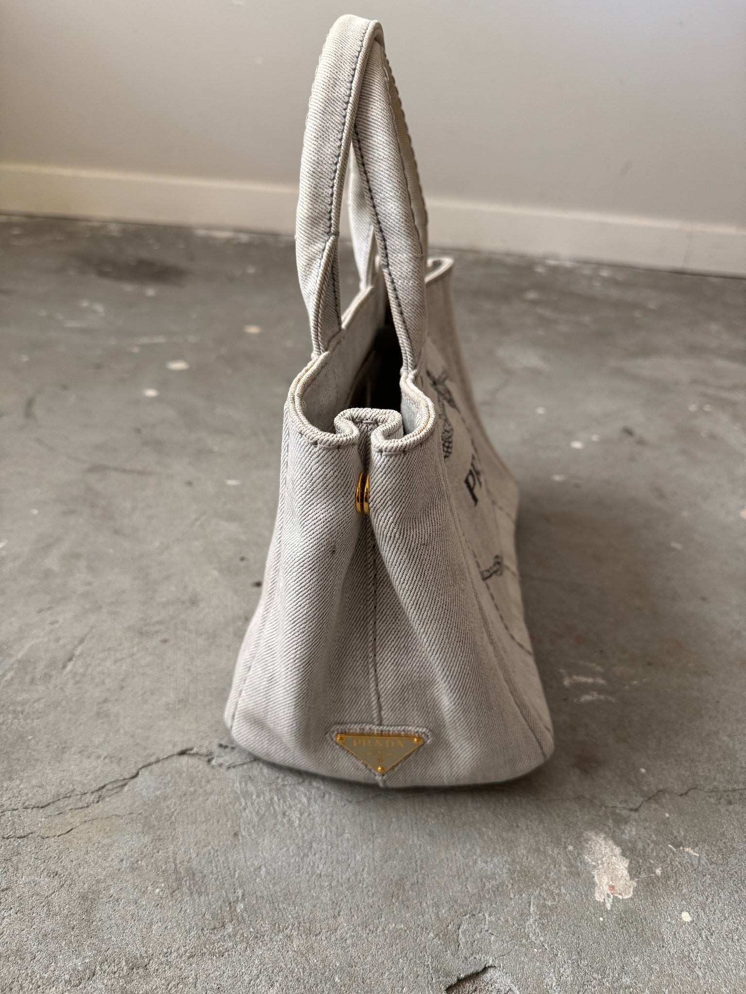 Prada Canapa Tote Bag Grey