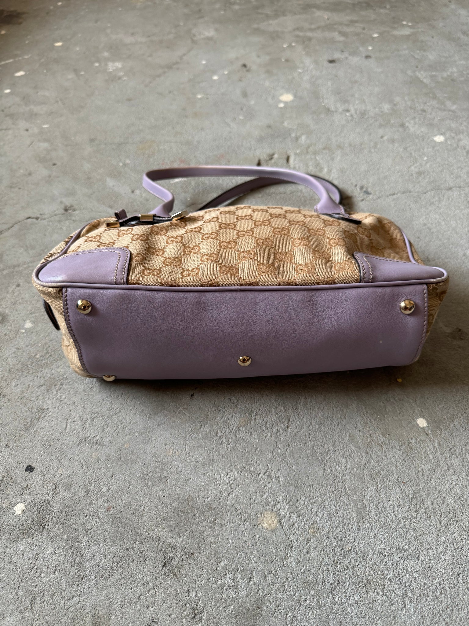 Gucci GG Canvas Princy Shoulder Bag Purple/Beige