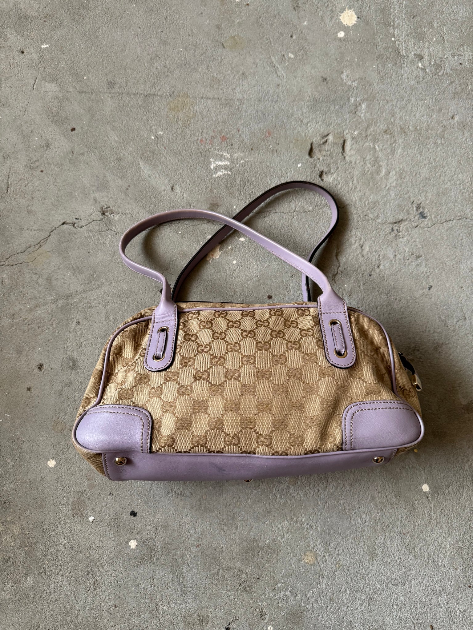 Gucci GG Canvas Princy Shoulder Bag Purple/Beige