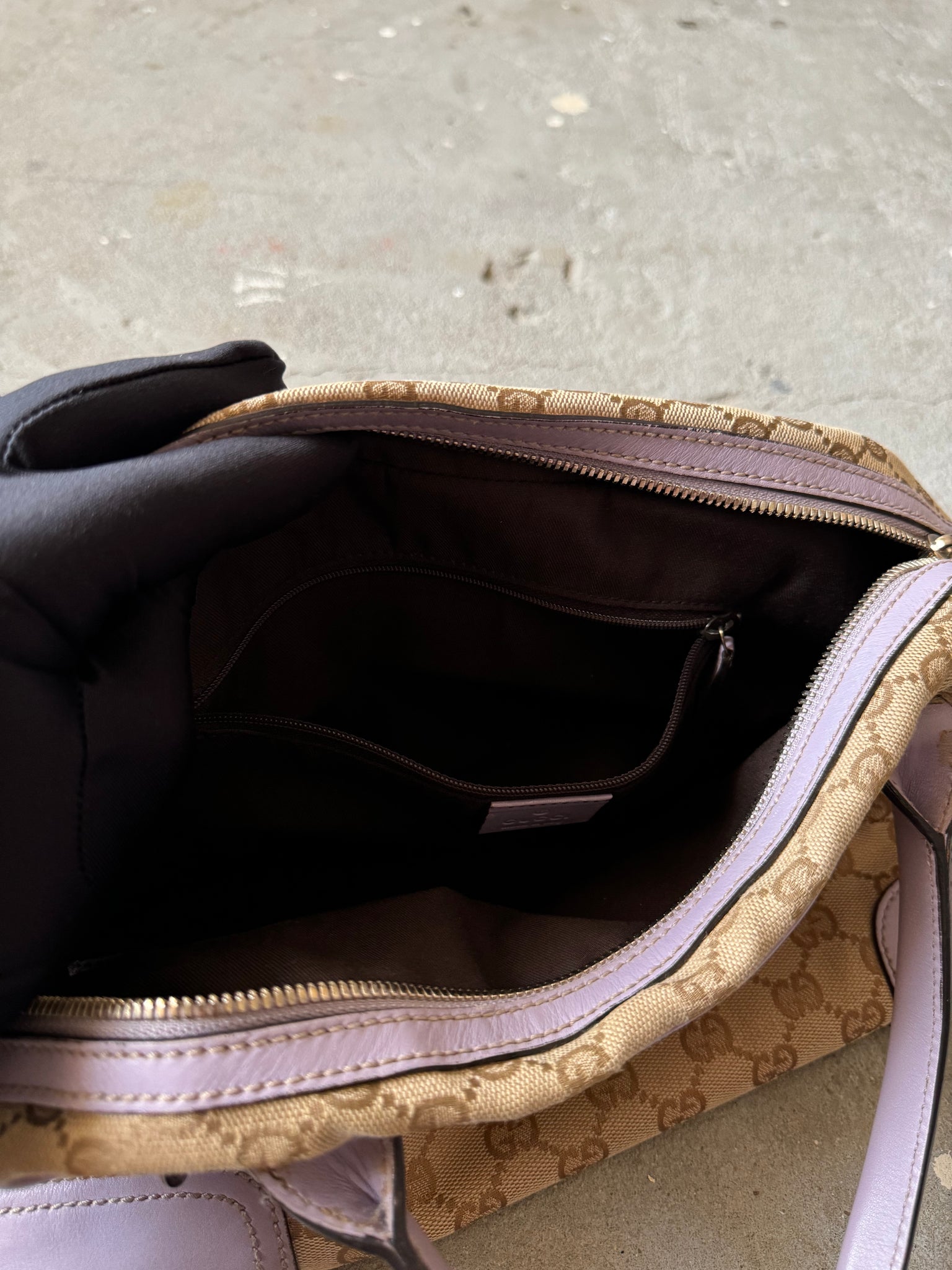 Gucci GG Canvas Princy Shoulder Bag Purple/Beige
