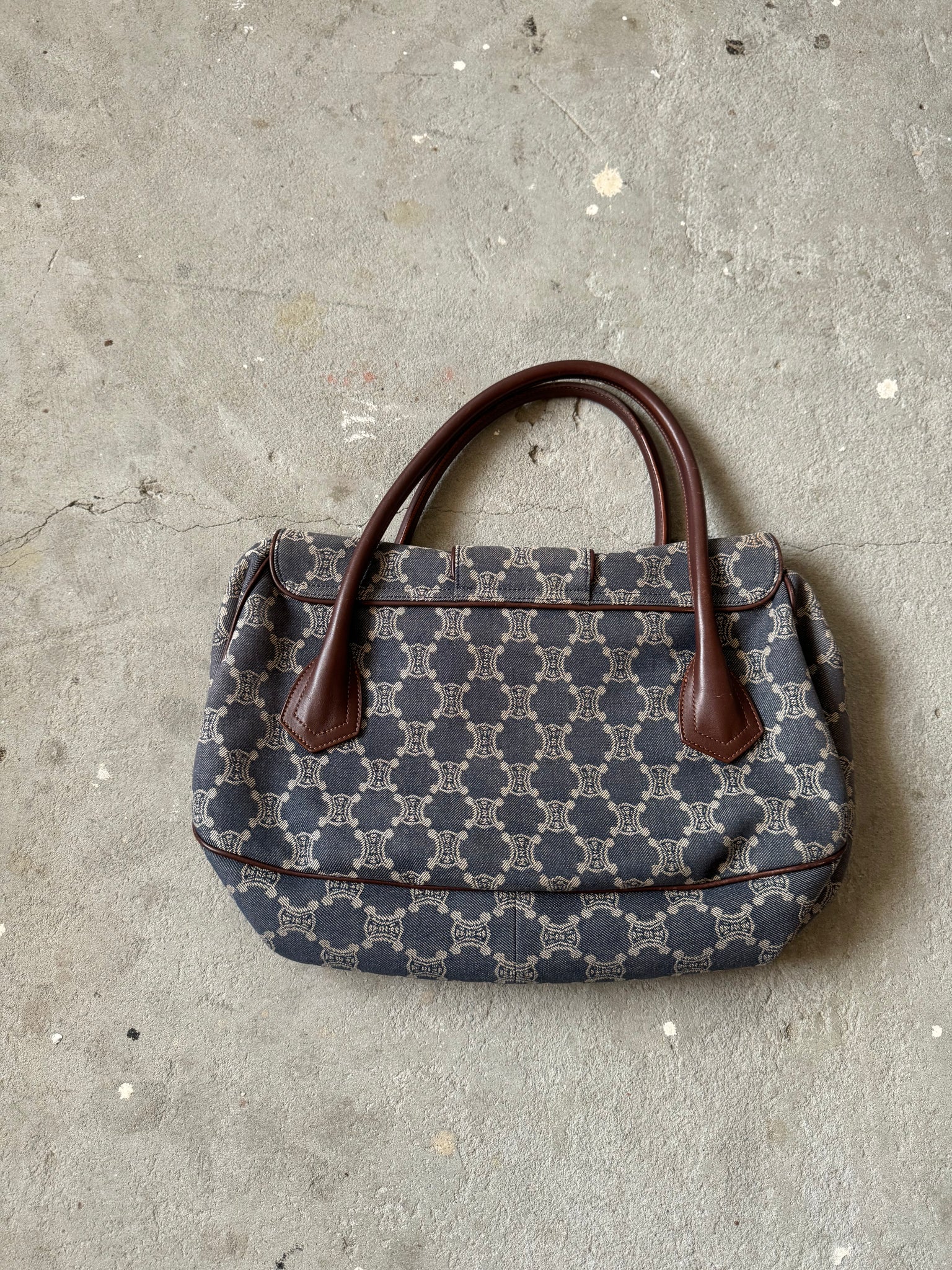 Celine Denim Triomphe Large Handbag 'Blue/Brown'