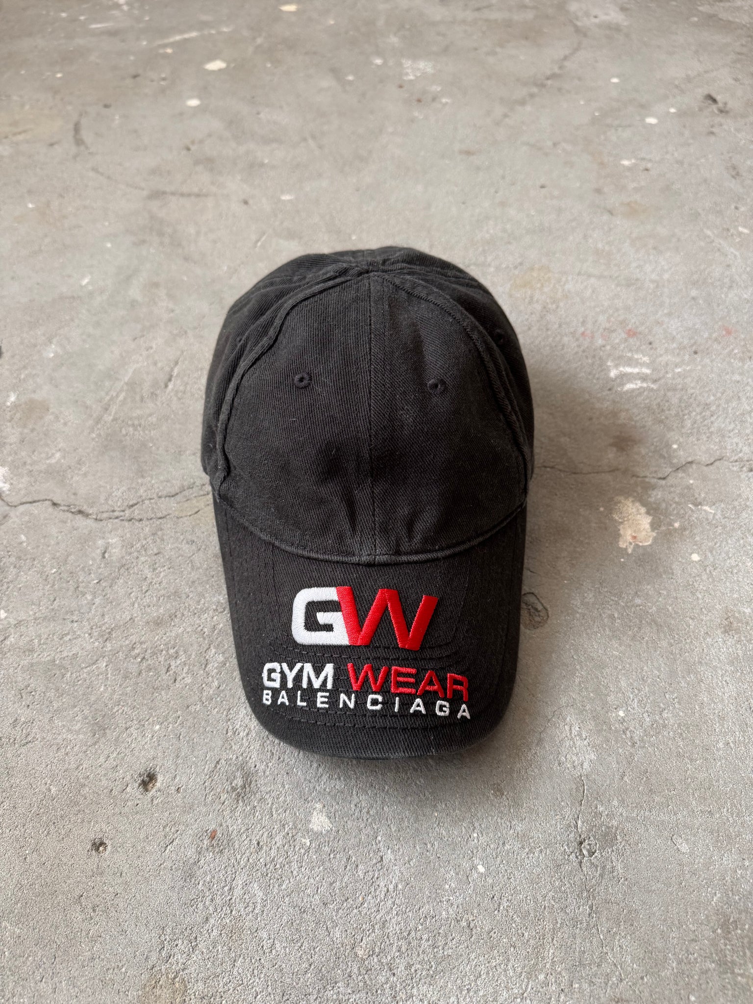 Balenciaga Gym Wear Embroidered Logo Hat Black
