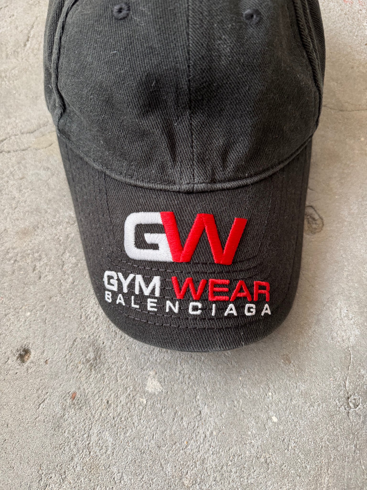 Balenciaga Gym Wear Embroidered Logo Hat Black