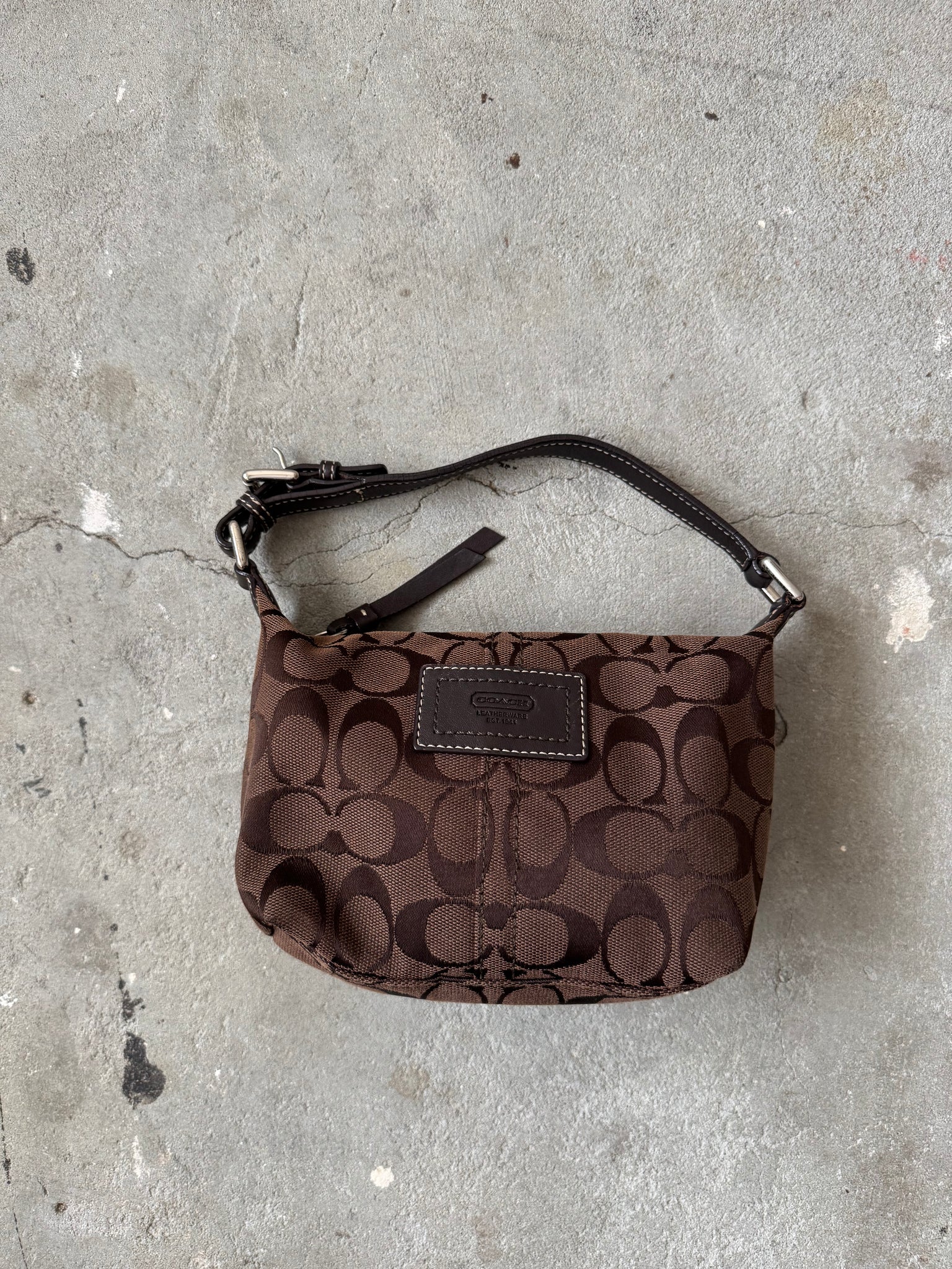Coach Signature Mini Hobo Shoulder Bag Brown/Black