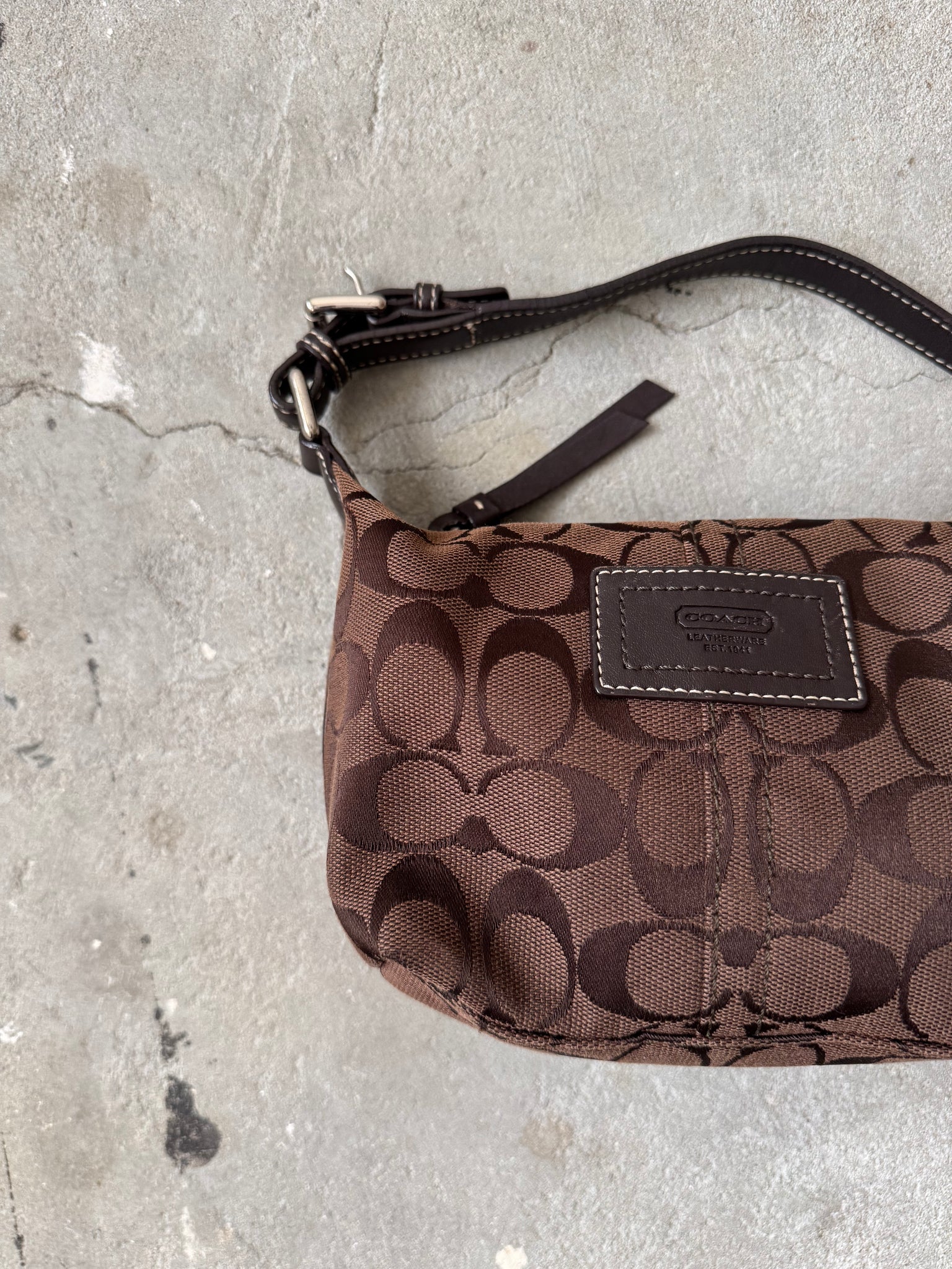 Coach Signature Mini Hobo Shoulder Bag Brown/Black
