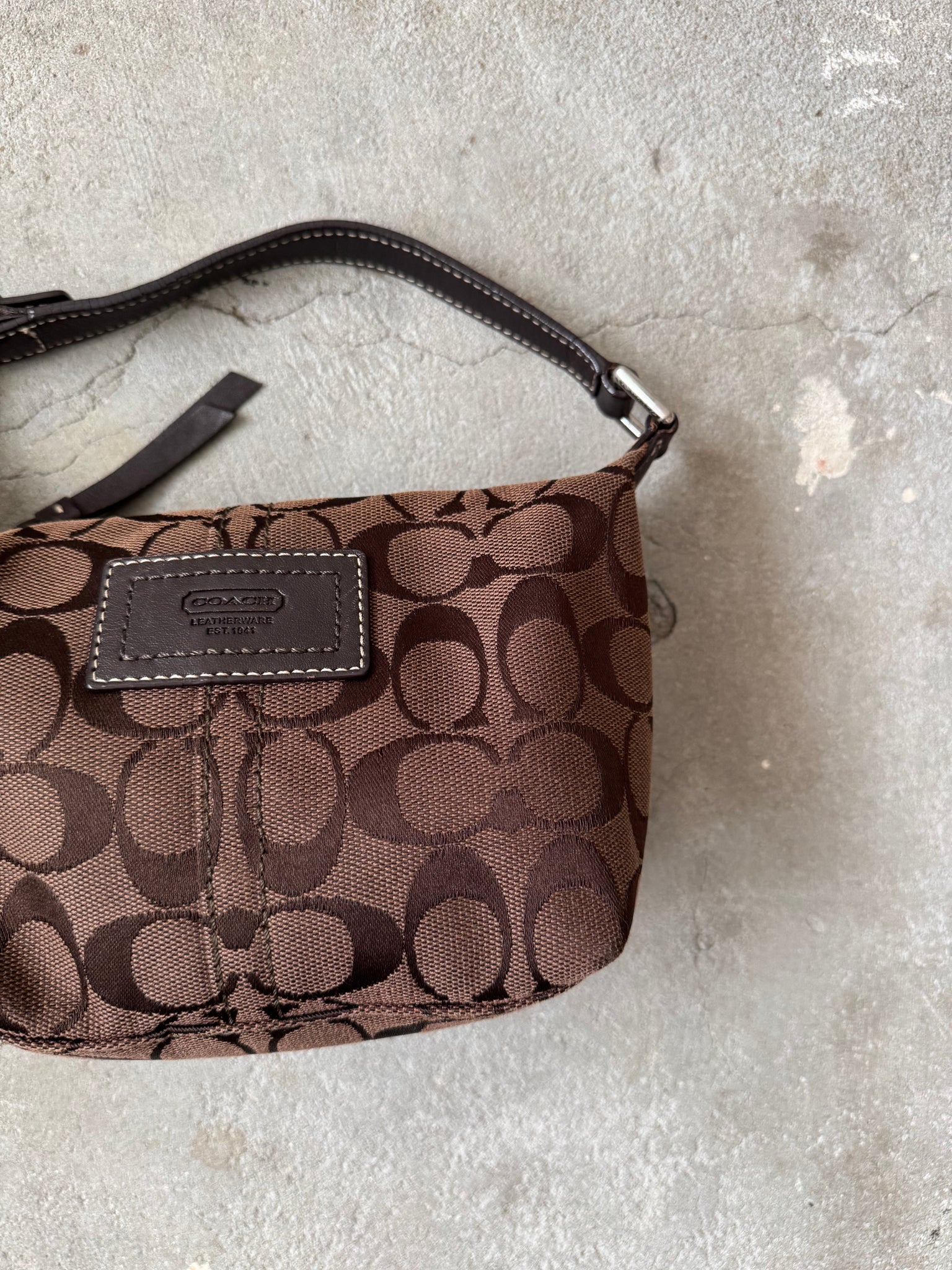 Coach Signature Mini Hobo Shoulder Bag Brown/Black
