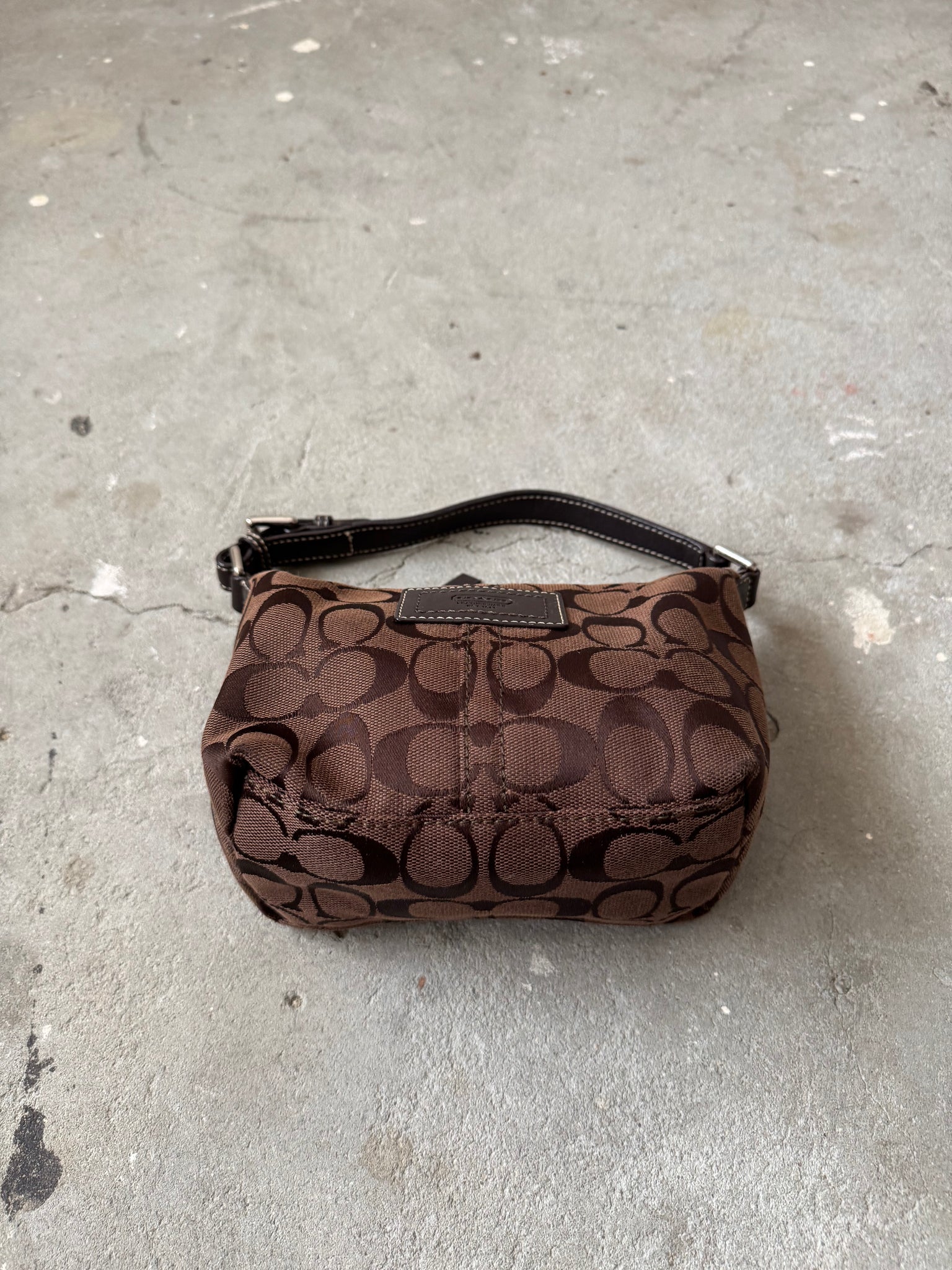 Coach Signature Mini Hobo Shoulder Bag Brown/Black