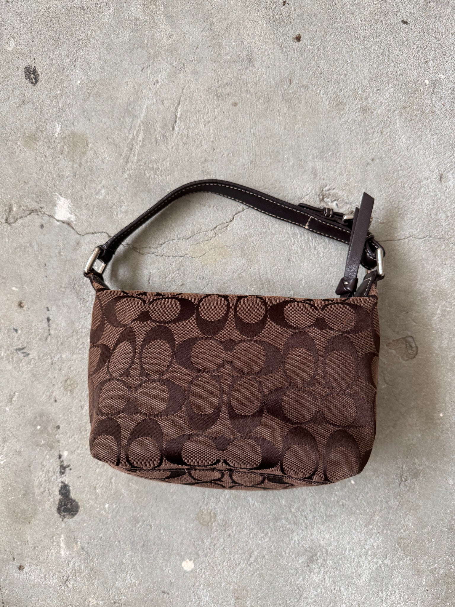 Coach Signature Mini Hobo Shoulder Bag Brown/Black