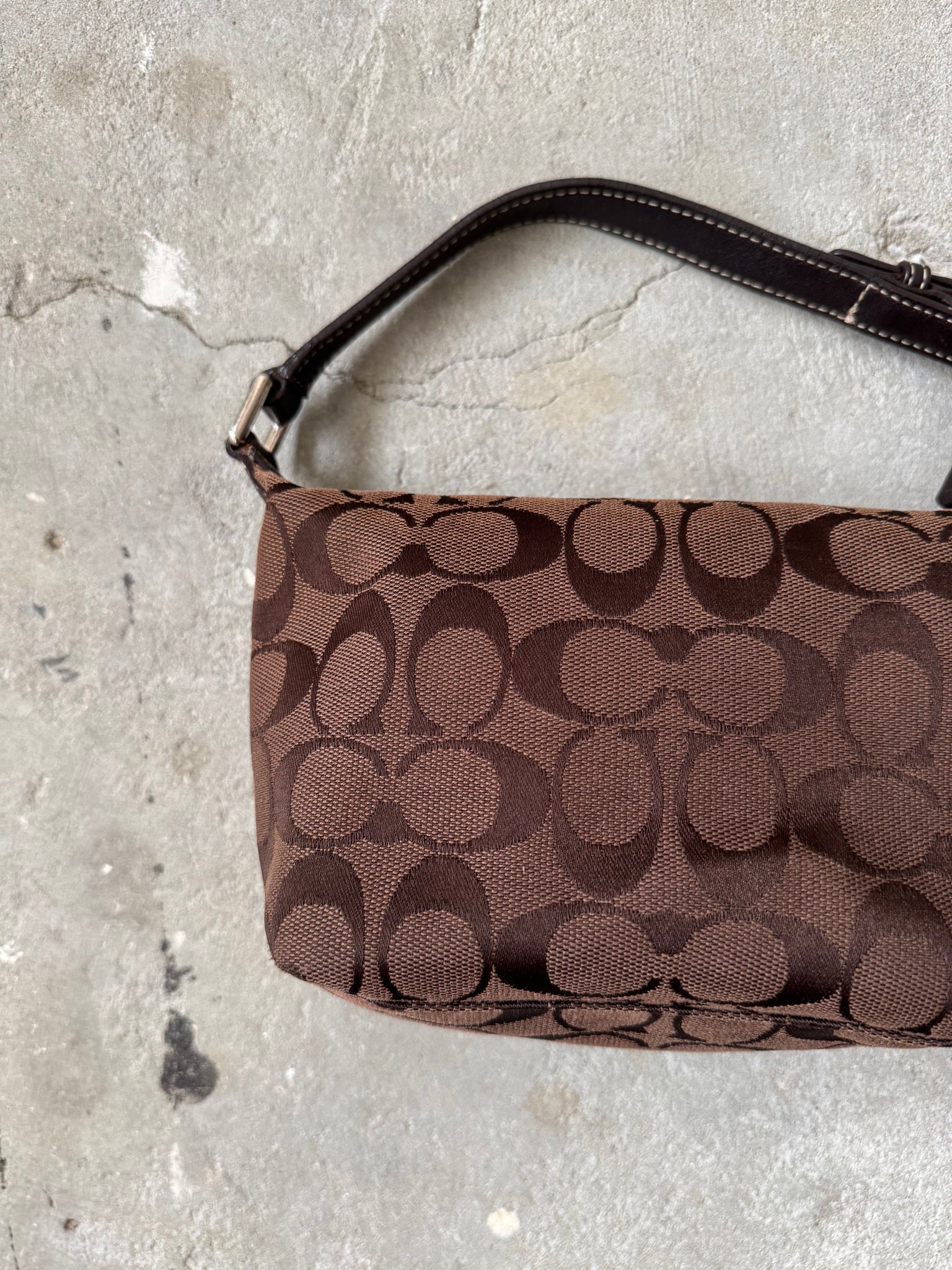 Coach Signature Mini Hobo Shoulder Bag Brown/Black