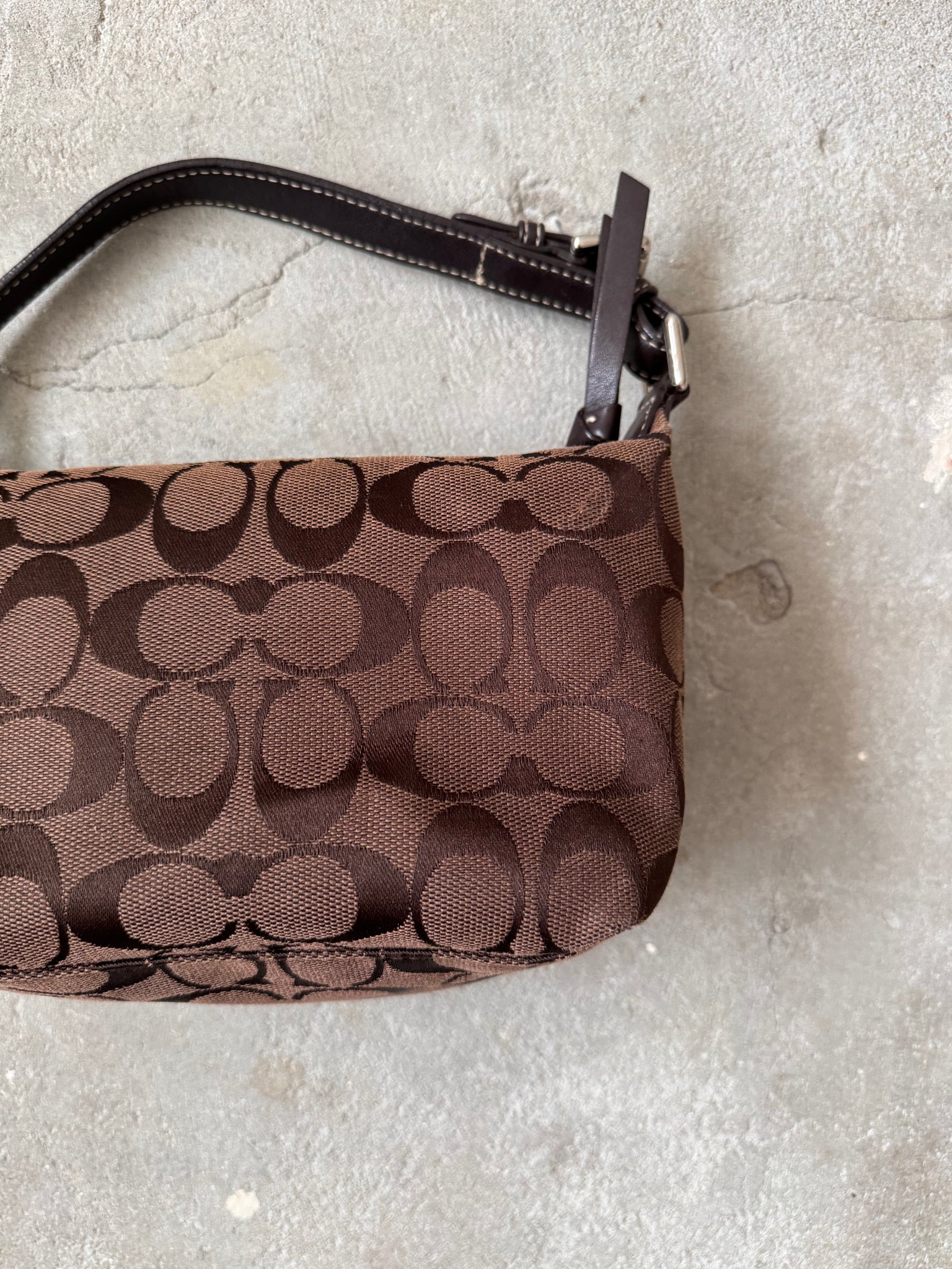 Coach Signature Mini Hobo Shoulder Bag Brown/Black