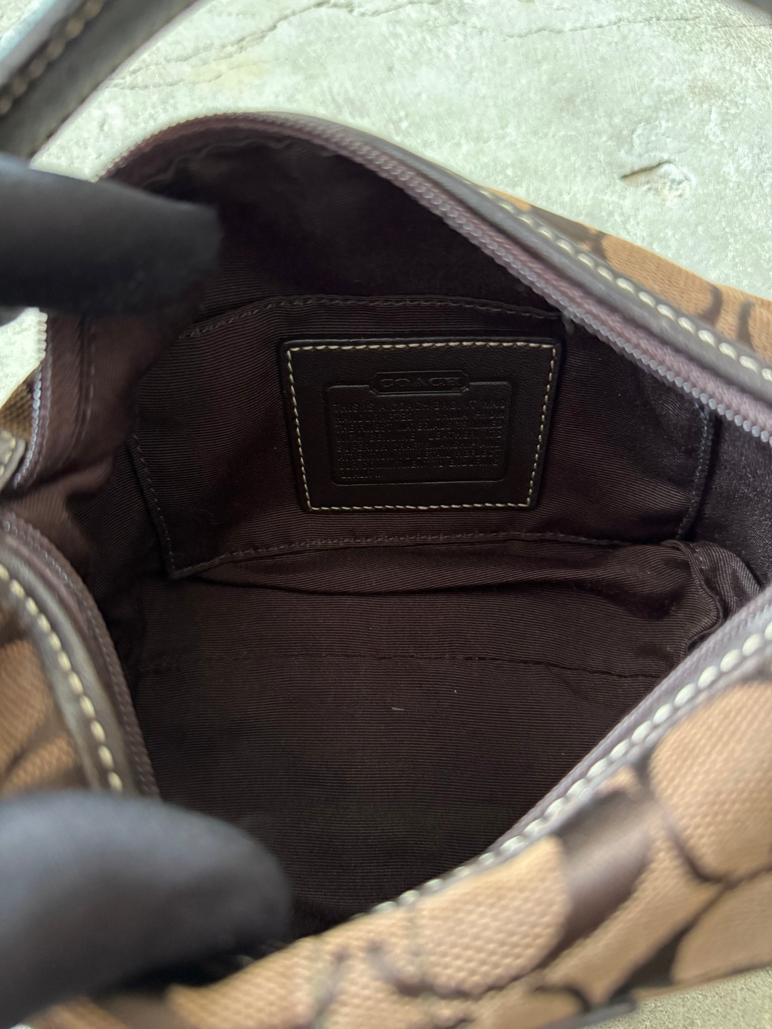 Coach Signature Mini Hobo Shoulder Bag Brown/Black