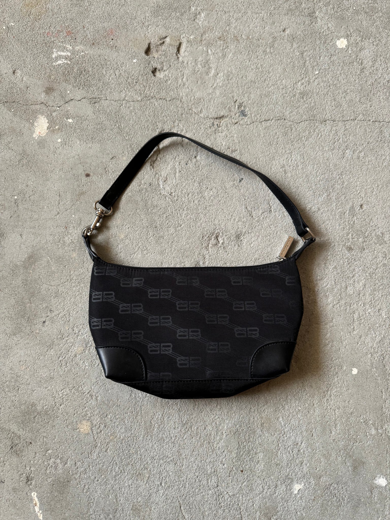 Balenciaga BB Print Leather HandBag Black
