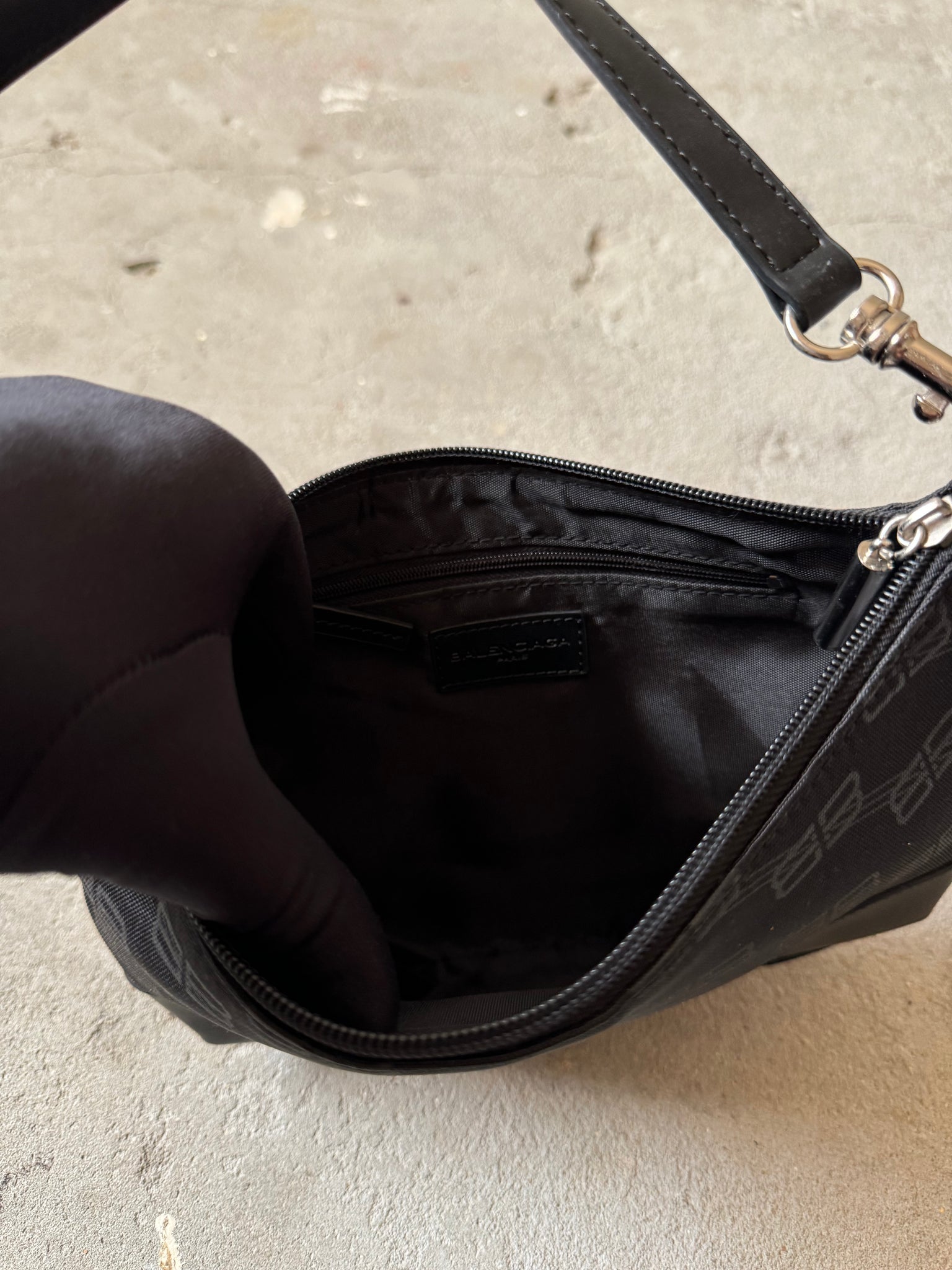 Balenciaga BB Print Leather HandBag Black