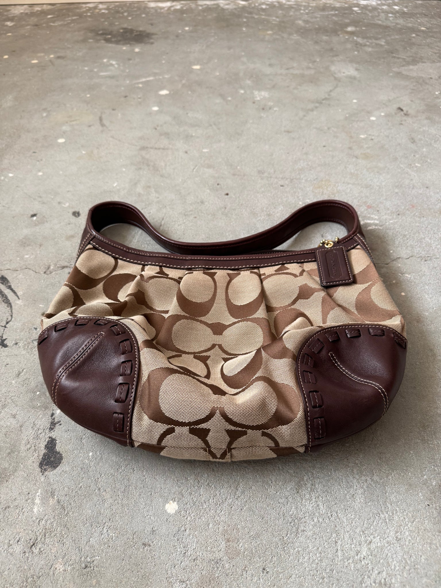 Coach Signature Hobo Ergo Shoulder Bag Brown/Beige