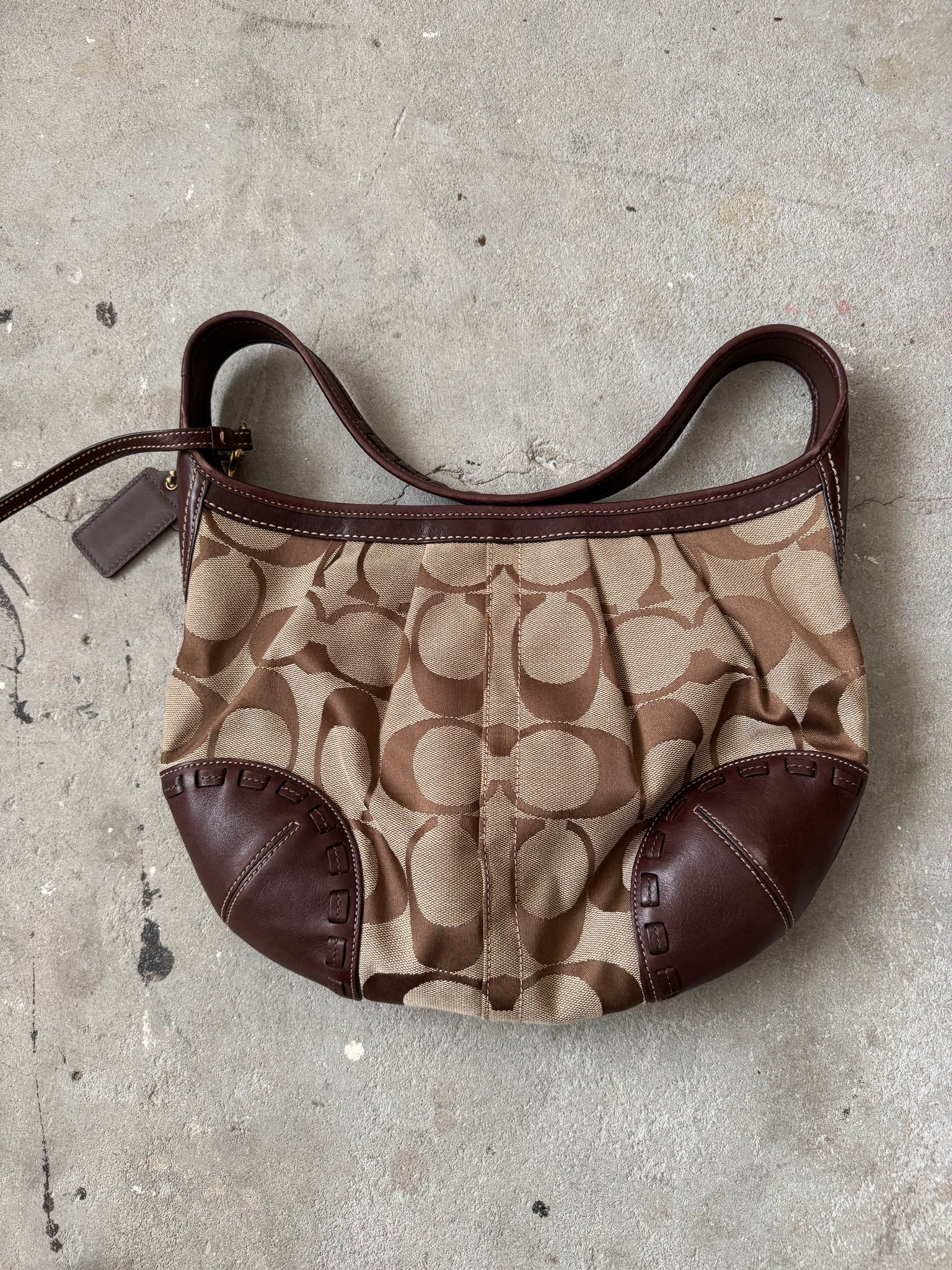 Coach Signature Hobo Ergo Shoulder Bag Brown/Beige