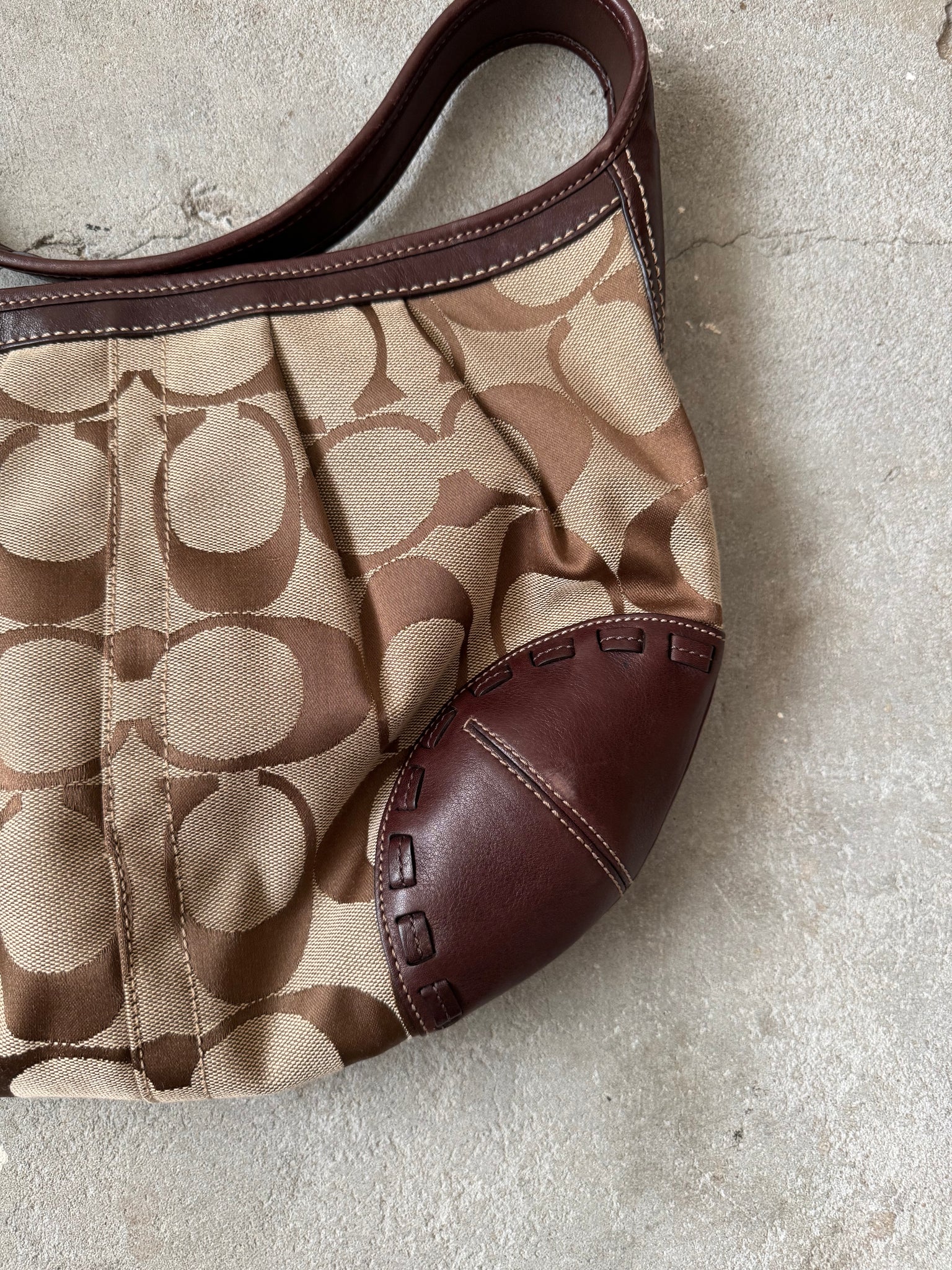 Coach Signature Hobo Ergo Shoulder Bag Brown/Beige