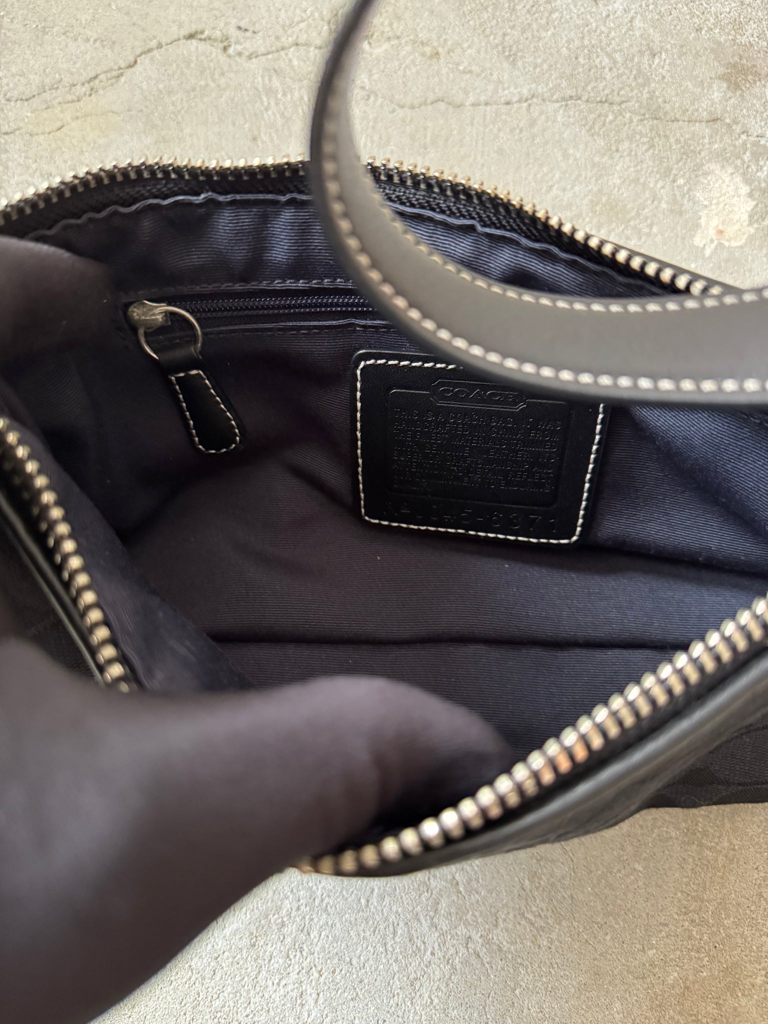 Coach Signature Hampton Baguette Shoulder Bag Black
