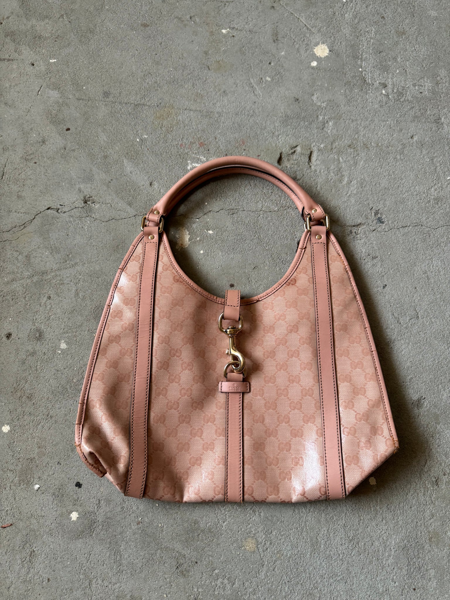 Gucci GG Monogram Jackie Shoulder Bag Pink