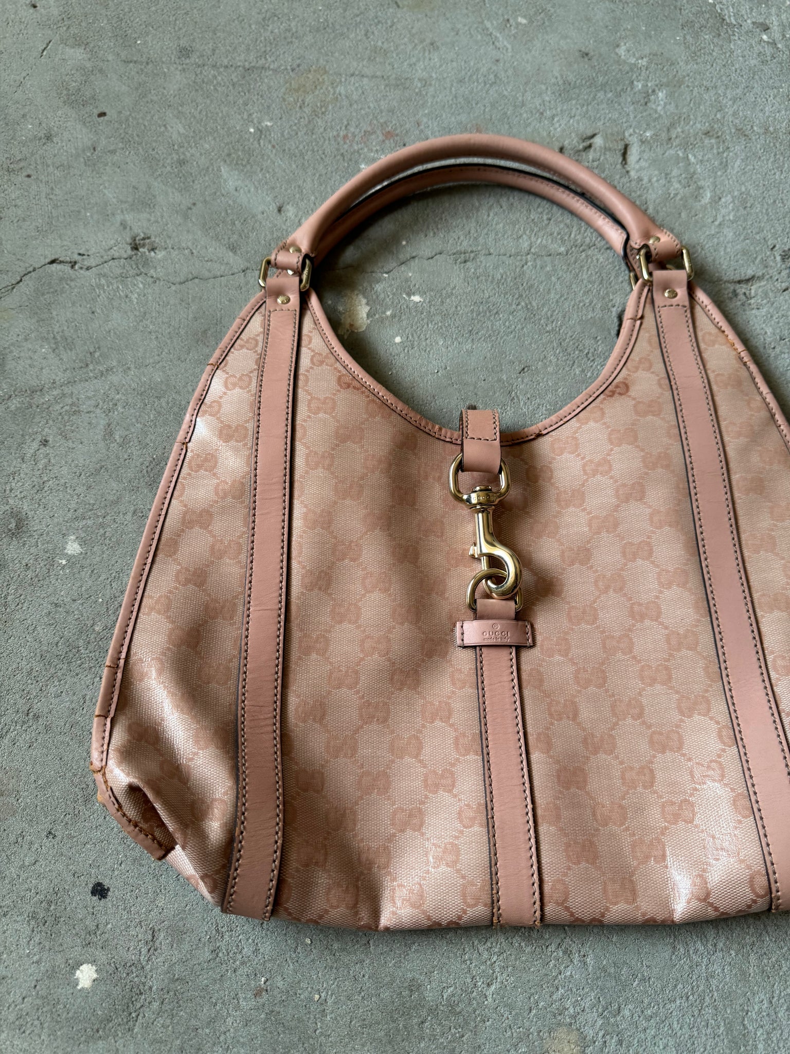 Gucci GG Monogram Jackie Shoulder Bag Pink