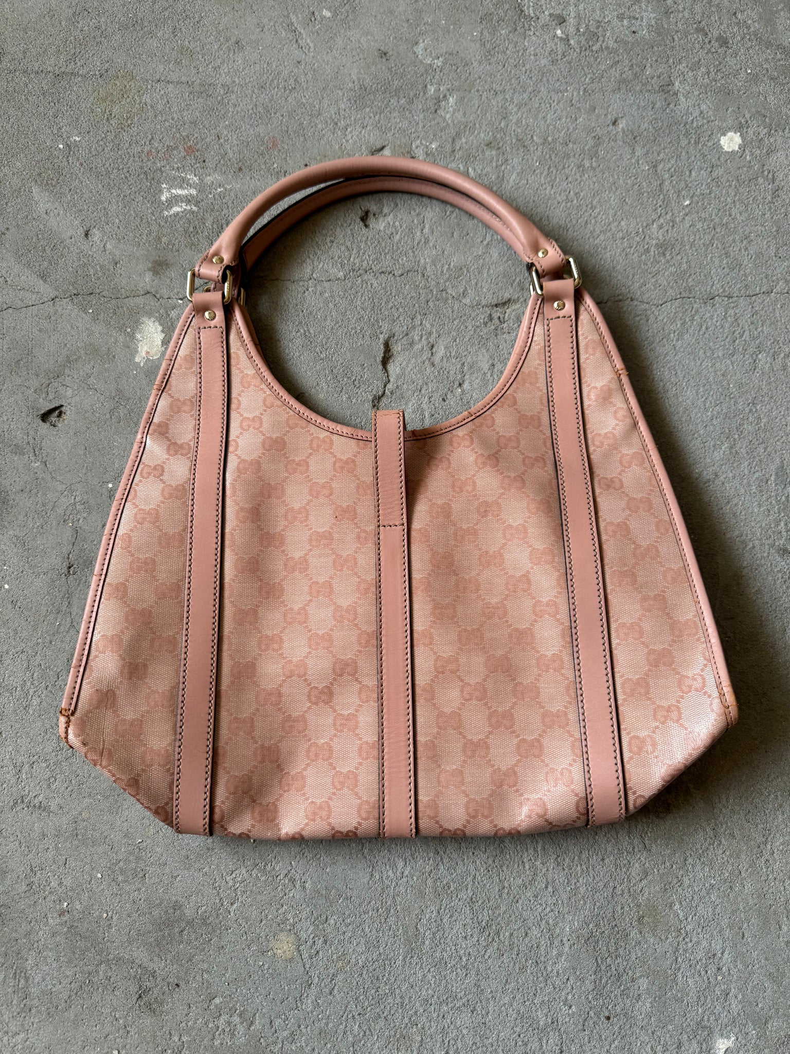 Gucci GG Monogram Jackie Shoulder Bag Pink