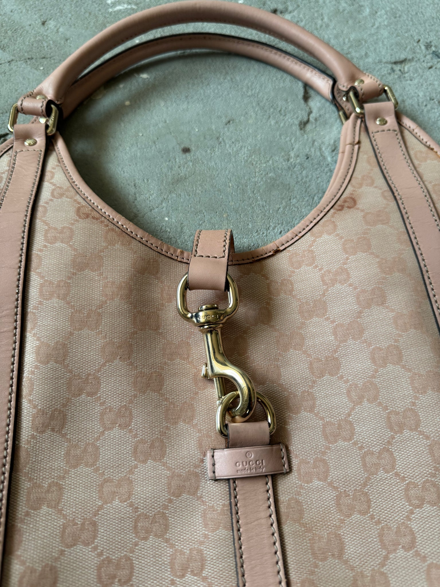 Gucci GG Monogram Jackie Shoulder Bag Pink