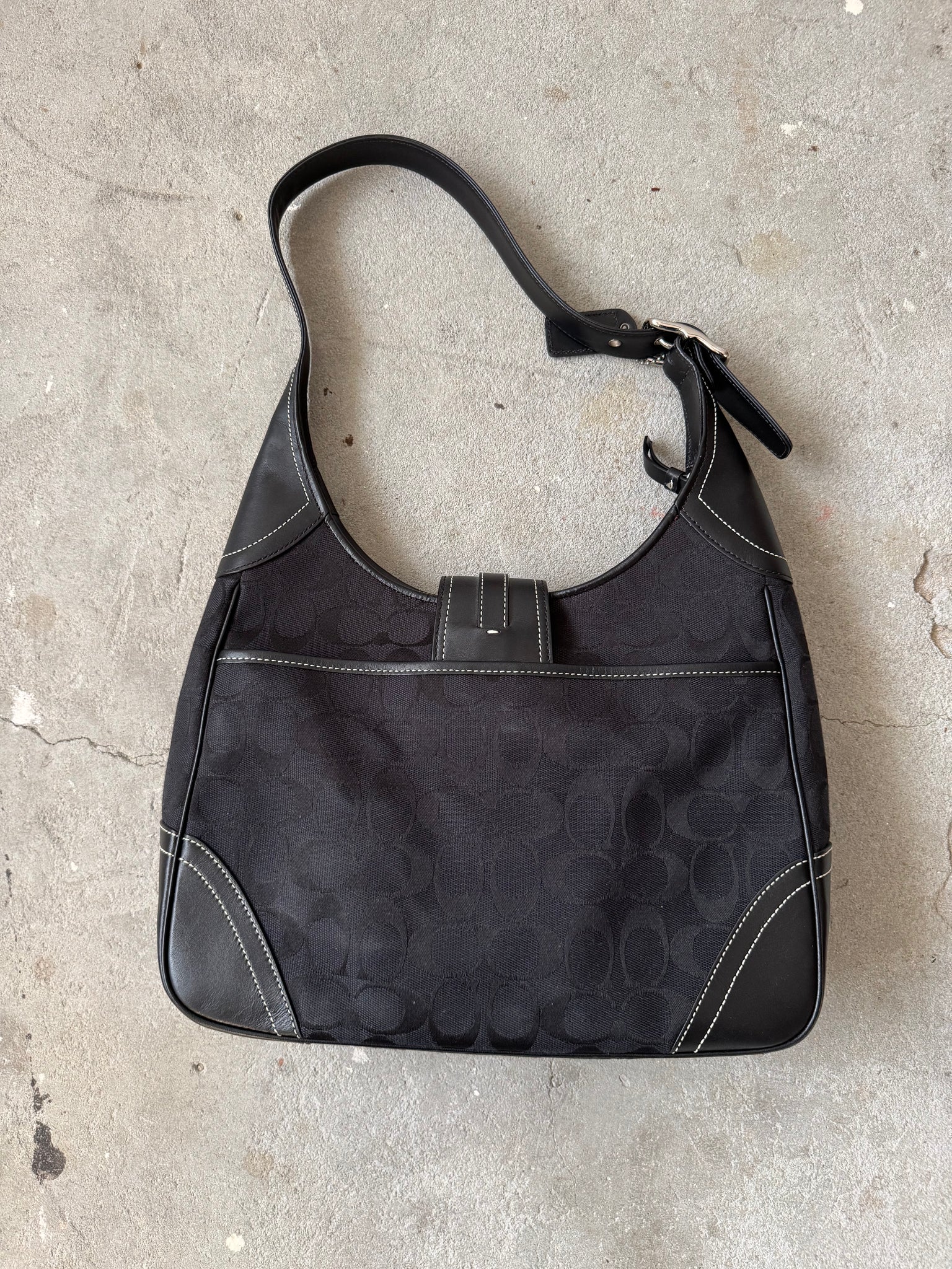 Coach Signature Hamilton Hobo Clip Shoulder Bag Black