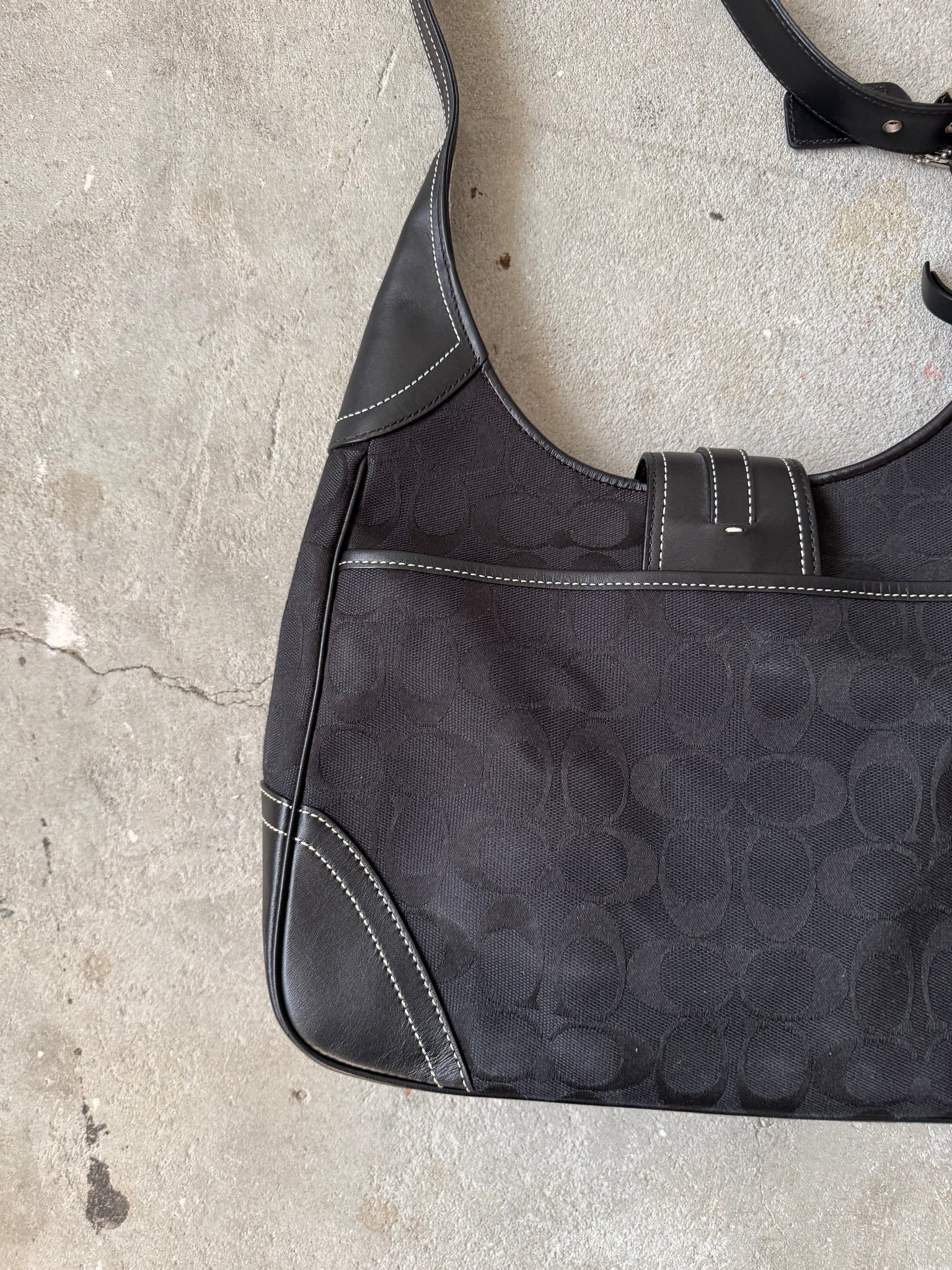 Coach Signature Hamilton Hobo Clip Shoulder Bag Black