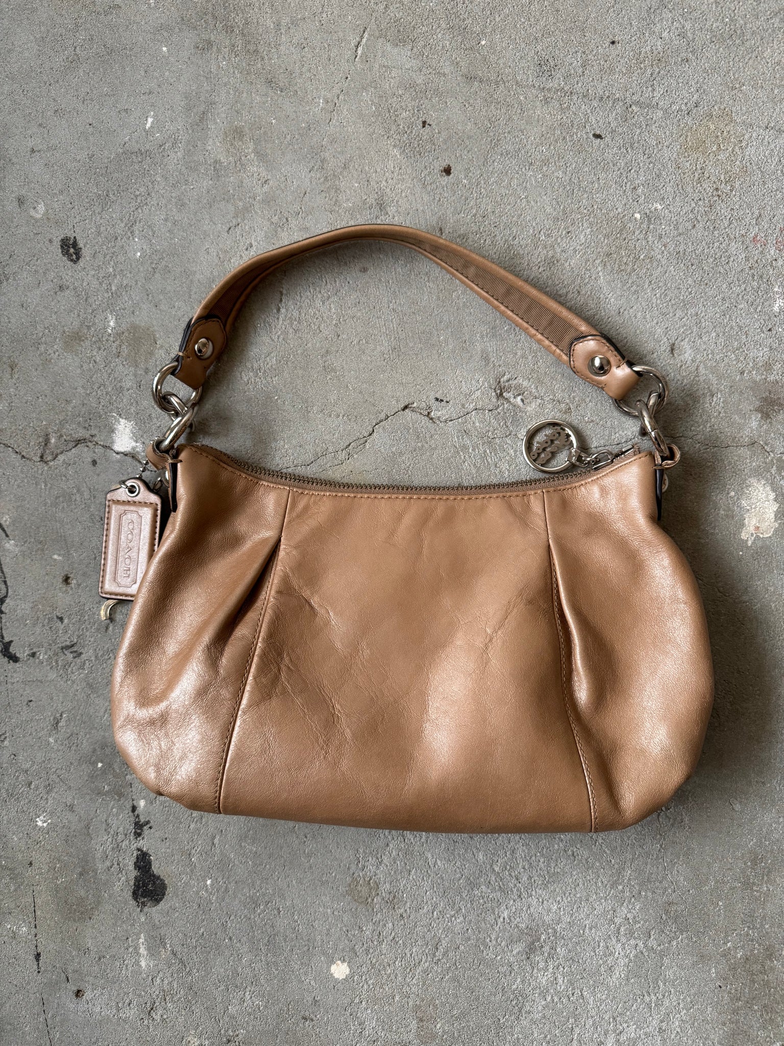 Coach 2Way Poppy Leather Shoulder Bag Brown
