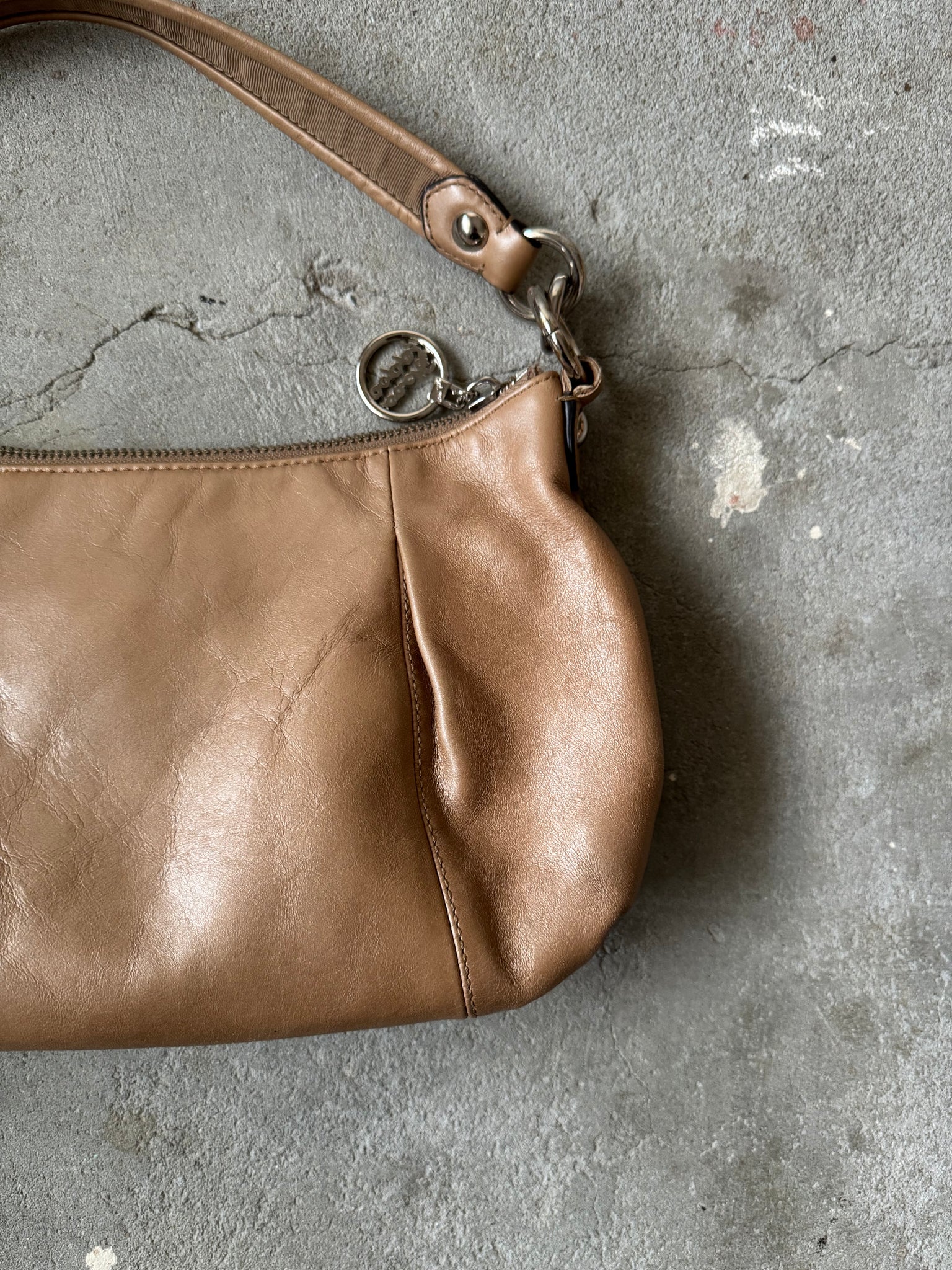 Coach 2Way Poppy Leather Shoulder Bag Brown